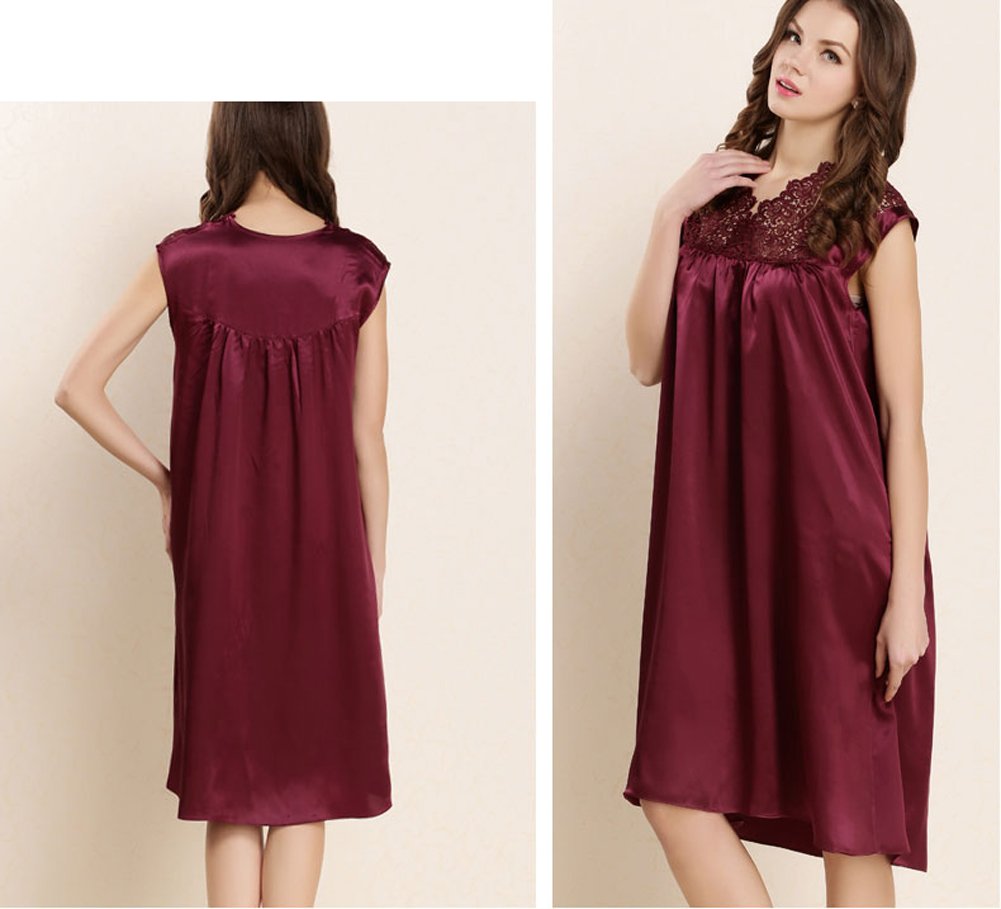 LoveSilk Women's 19mm Pure Silk Sleepwear Dress Nightgown - Soft & Breathable Satin Nightie for Comfortable Sleep, Lounge Wear & Bridal Gift