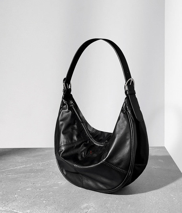 Stylish Leather Half Moon Shoulder Bag for Women - Crossbody Purse with Adjustable Strap - Perfect for Work, Travel & Everyday Use