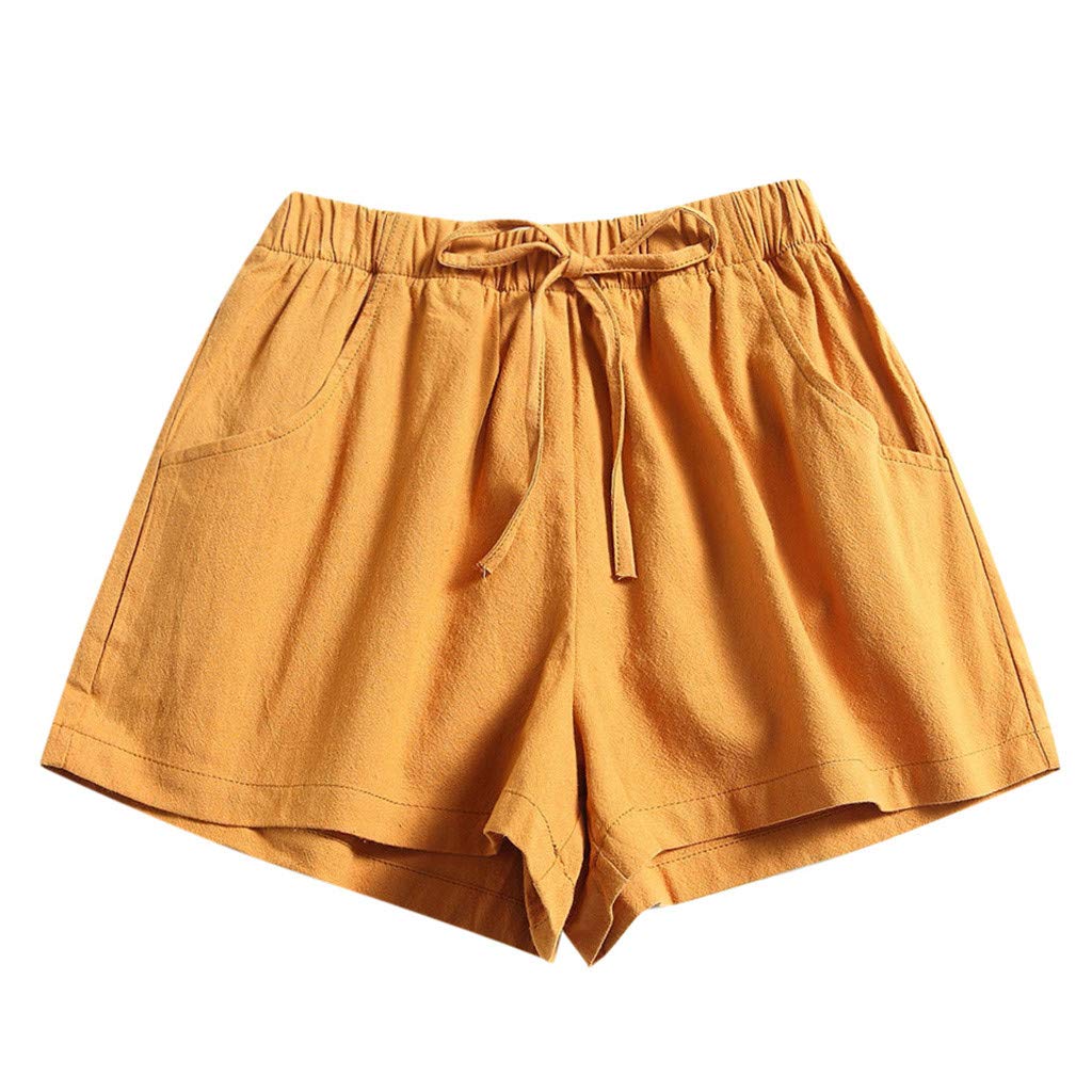 Women's Elastic Waist Athletic Shorts - Yoga, Running & Workout for Summer