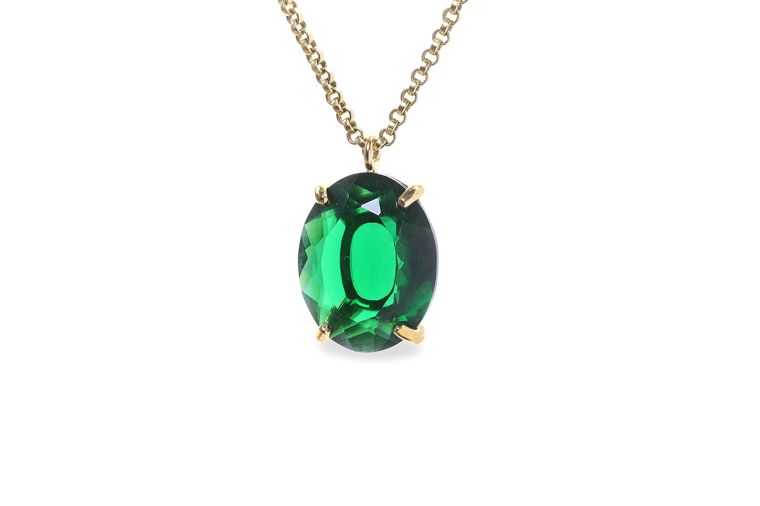 Emerald Anemone Necklace - Handcrafted May Birthstone Jewelry for Women, Adjustable Length Green Statement Necklace - Perfect Gift for Mom, Wife, Sister or Daughter - Ideal for Weddings, Parties and Everyday Fashion Accessories