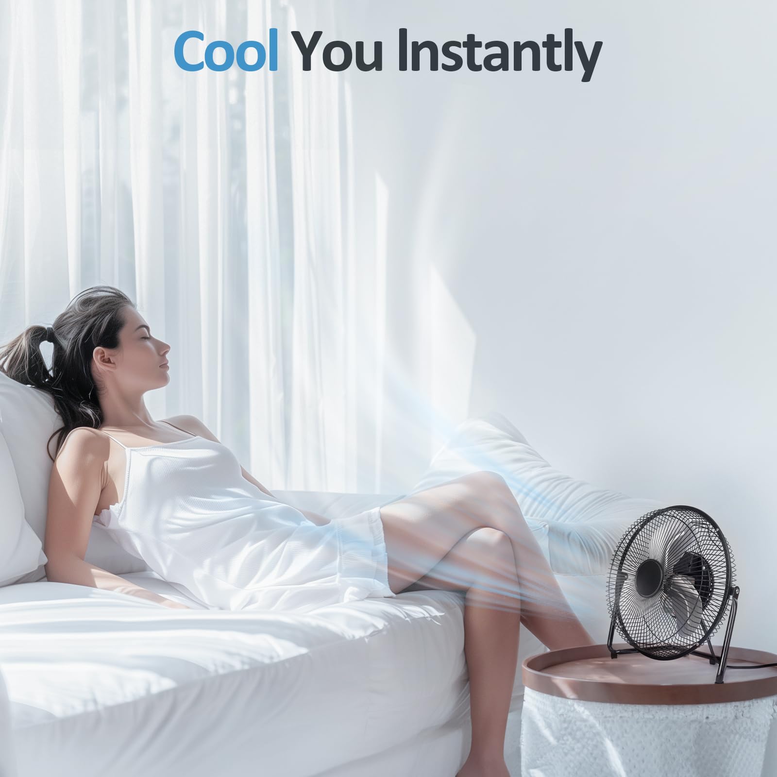 BEESTAR 9 Inch 3-Speed Quiet Floor Fan - Adjustable Tilt Metal Desk Fan for Home, Office & Bedroom - Portable Cooling Fan for Indoor Use, Personal Space & Workspace (Black)