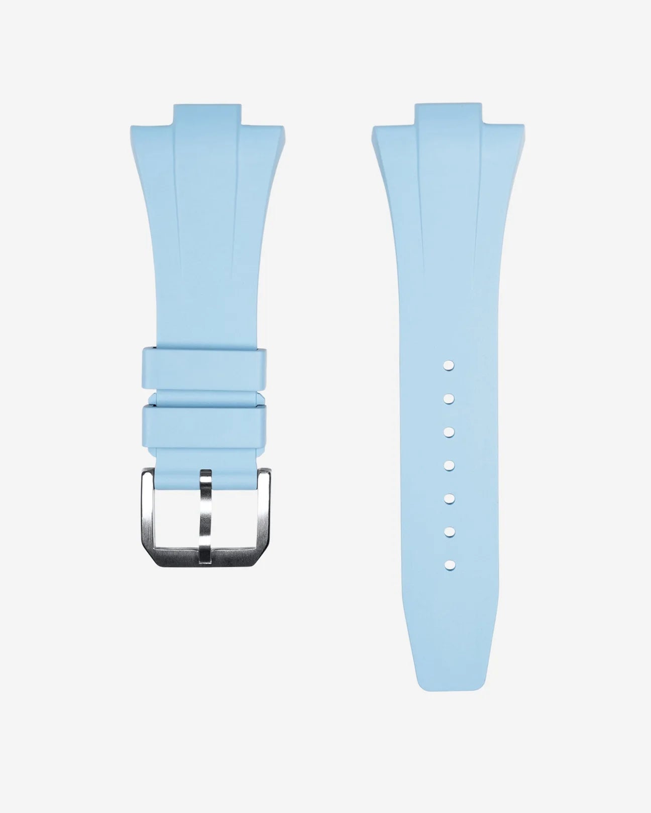 Premium FKM Rubber Watch Band for Tissot PRX Powermatic 80 40mm Ice Blue - Durable Replacement Strap for Sports, Swimming & Everyday Wear