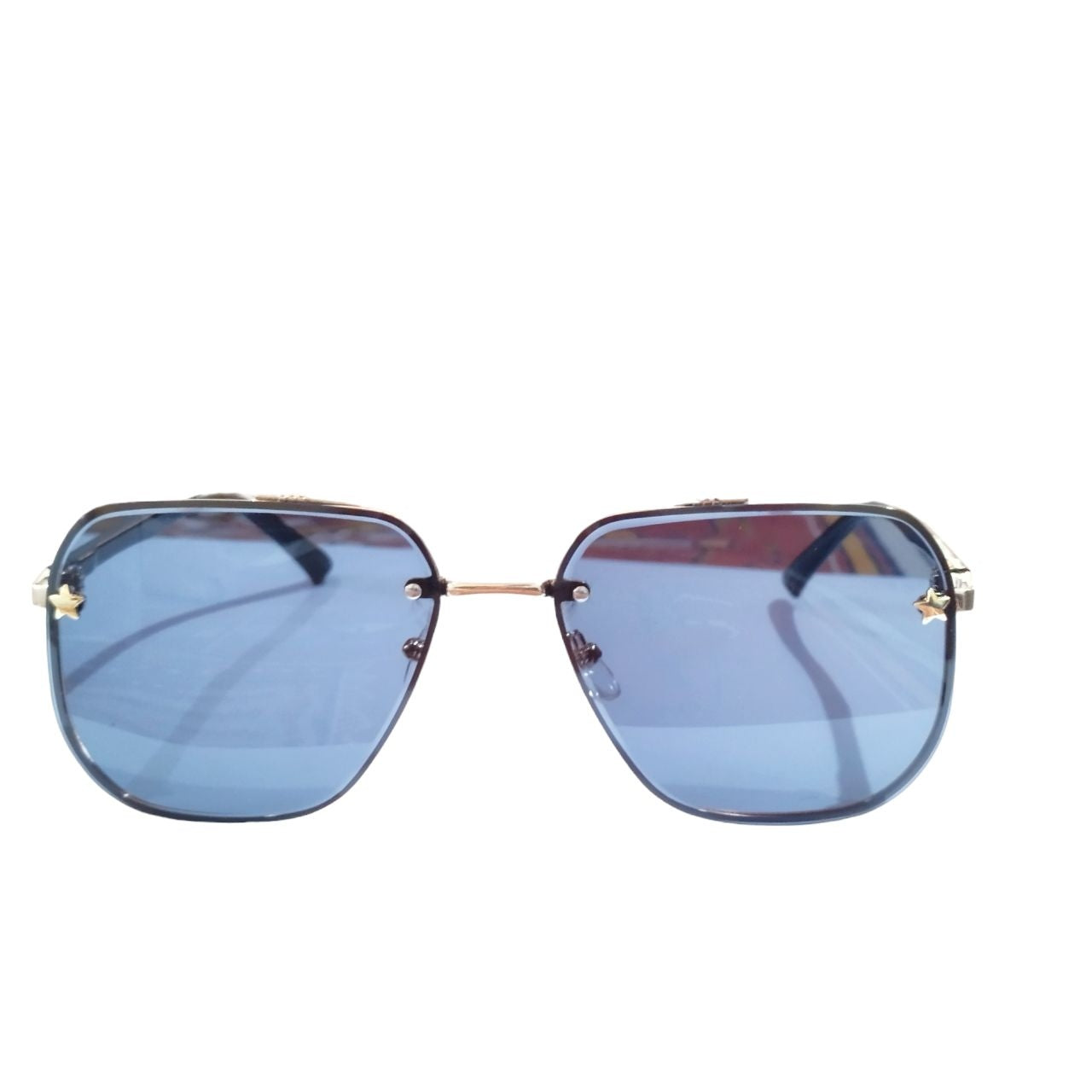 Stylish Black Gold Square Pilot Sunglasses for Men & Women - UV Protection Aviator Shades for Driving, Travel & Outdoor Activities