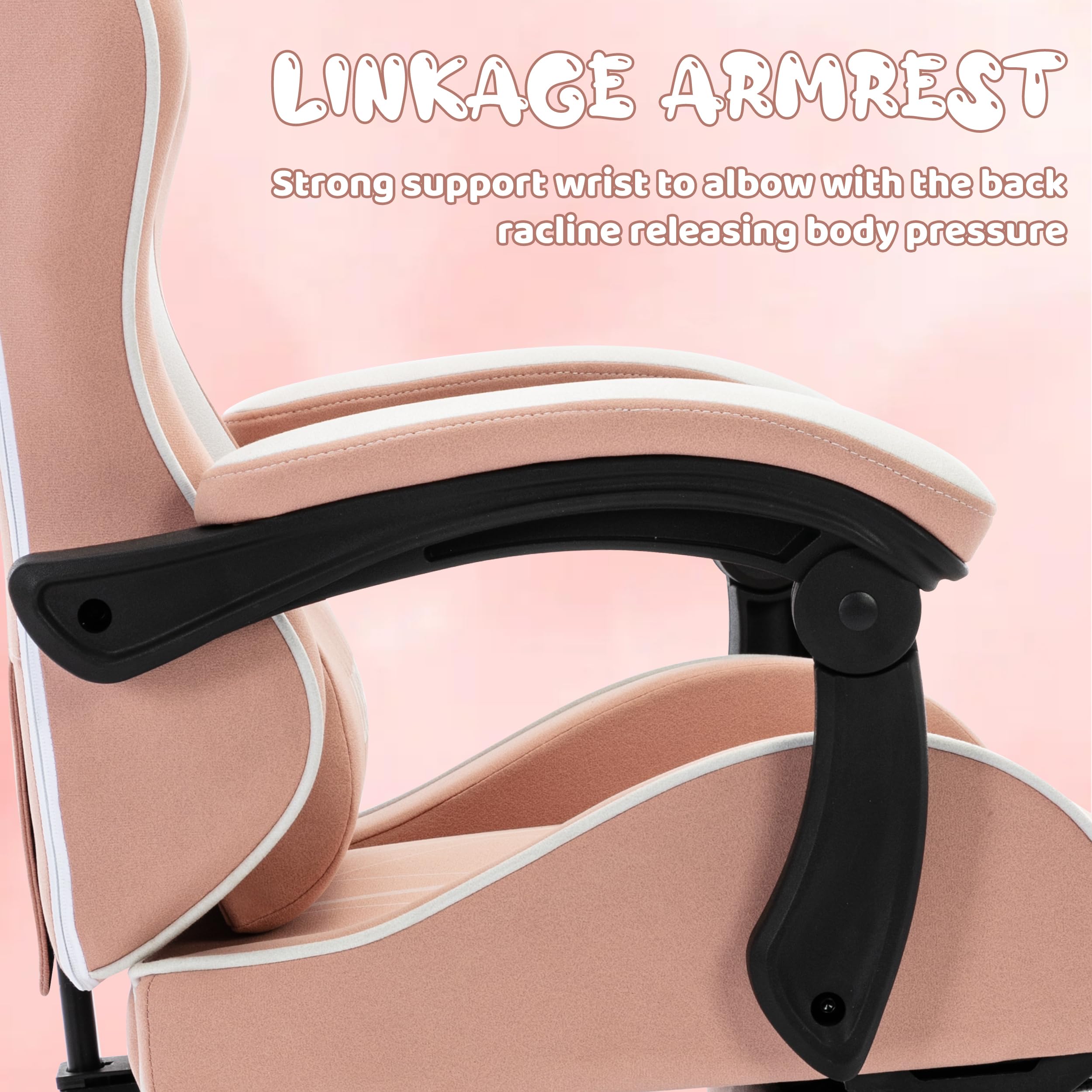 Ergonomic Gaming Chair for Kids & Teens - Pink Racing Reclining Computer Chair with Adjustable Footrest & Lumbar Support - Perfect for Gaming, Studying & Home Office Use