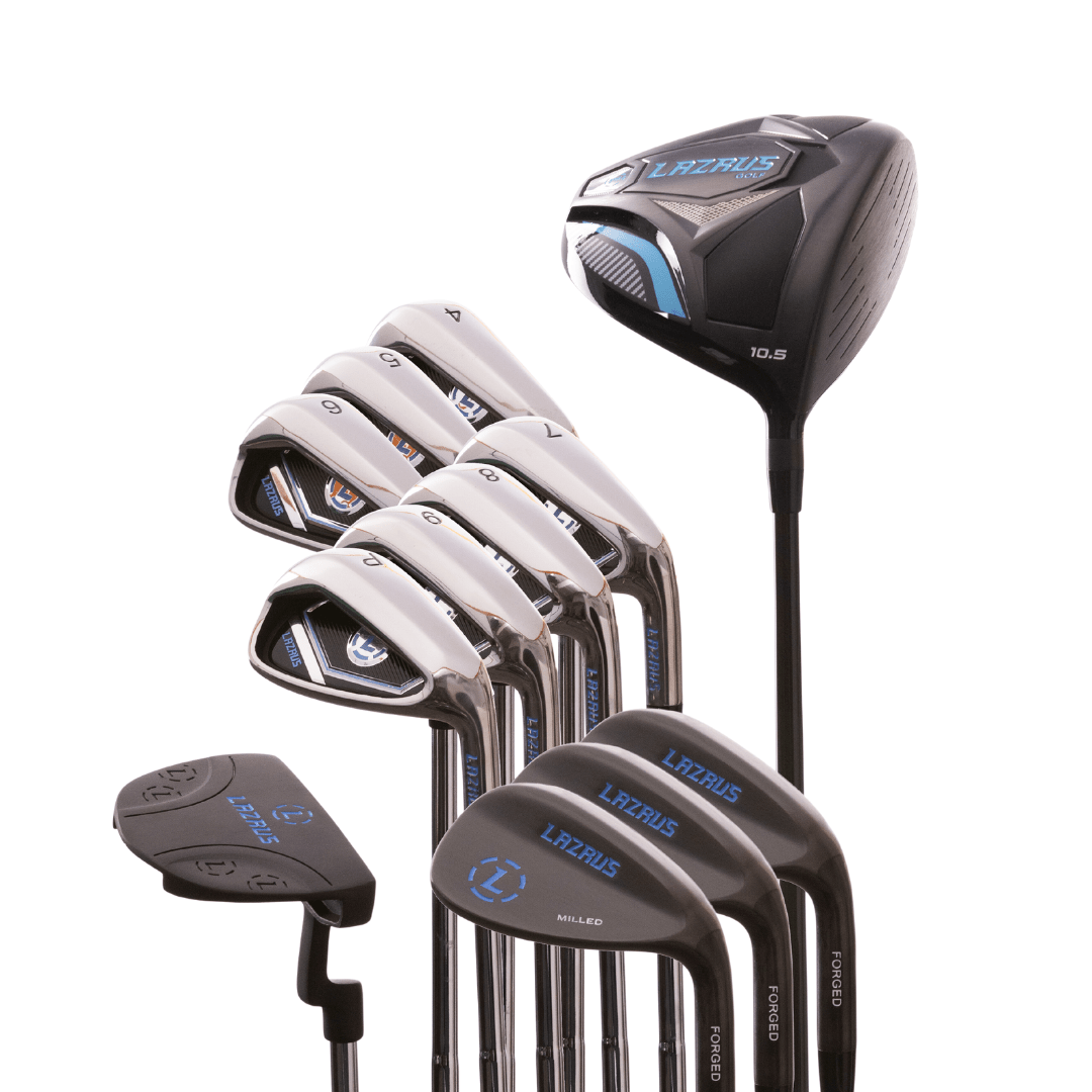 Lazrus Golf 13-Piece Complete Set with Driver, 3 Wedges, Irons (4-PW), Putter & Optional Bag - Perfect for Beginners & Intermediate Golfers | Ideal for Driving Range, Course Play & Practice Sessions