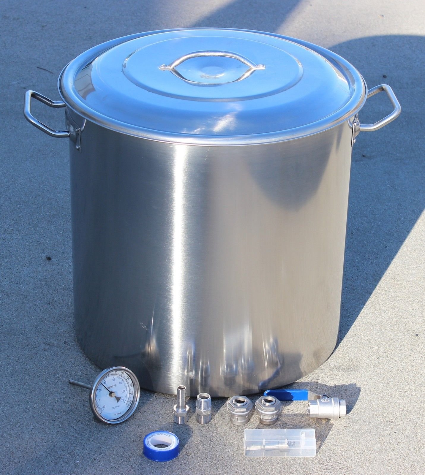 Concord 80 QT Stainless Steel Home Brew Kettle DIY Kit with Accessories - Perfect for Beer Brewing, Wort Boiling & Homebrew Beer Making