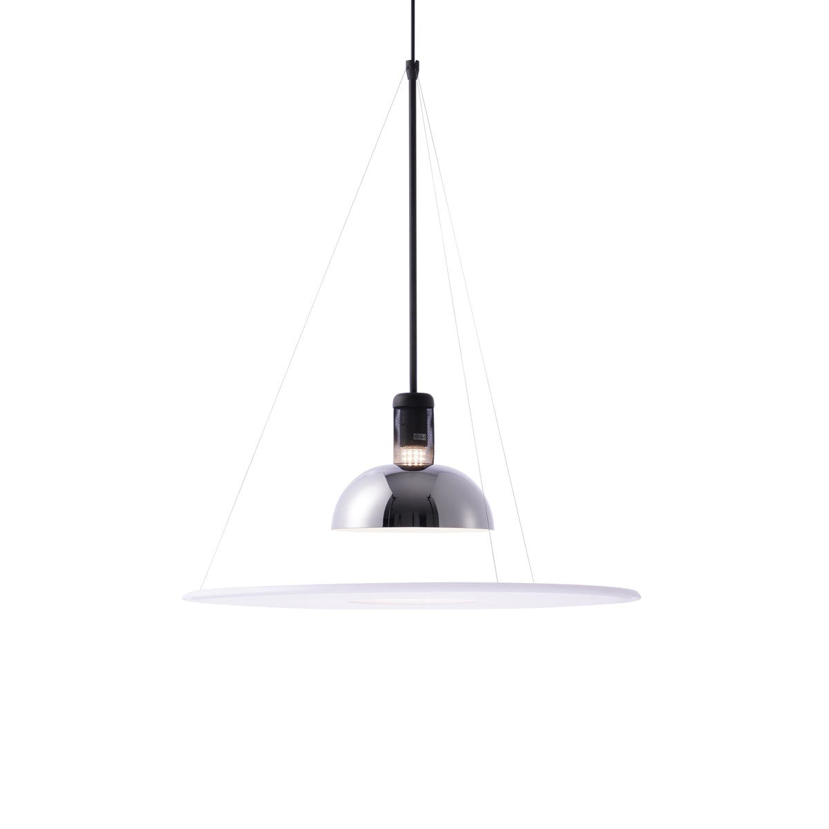Modern UFO Flying Saucer Pendant Light - Sleek Chrome Finish, Adjustable Hanging LED Ceiling Lamp for Kitchen Island, Dining Room & Bedroom Lighting