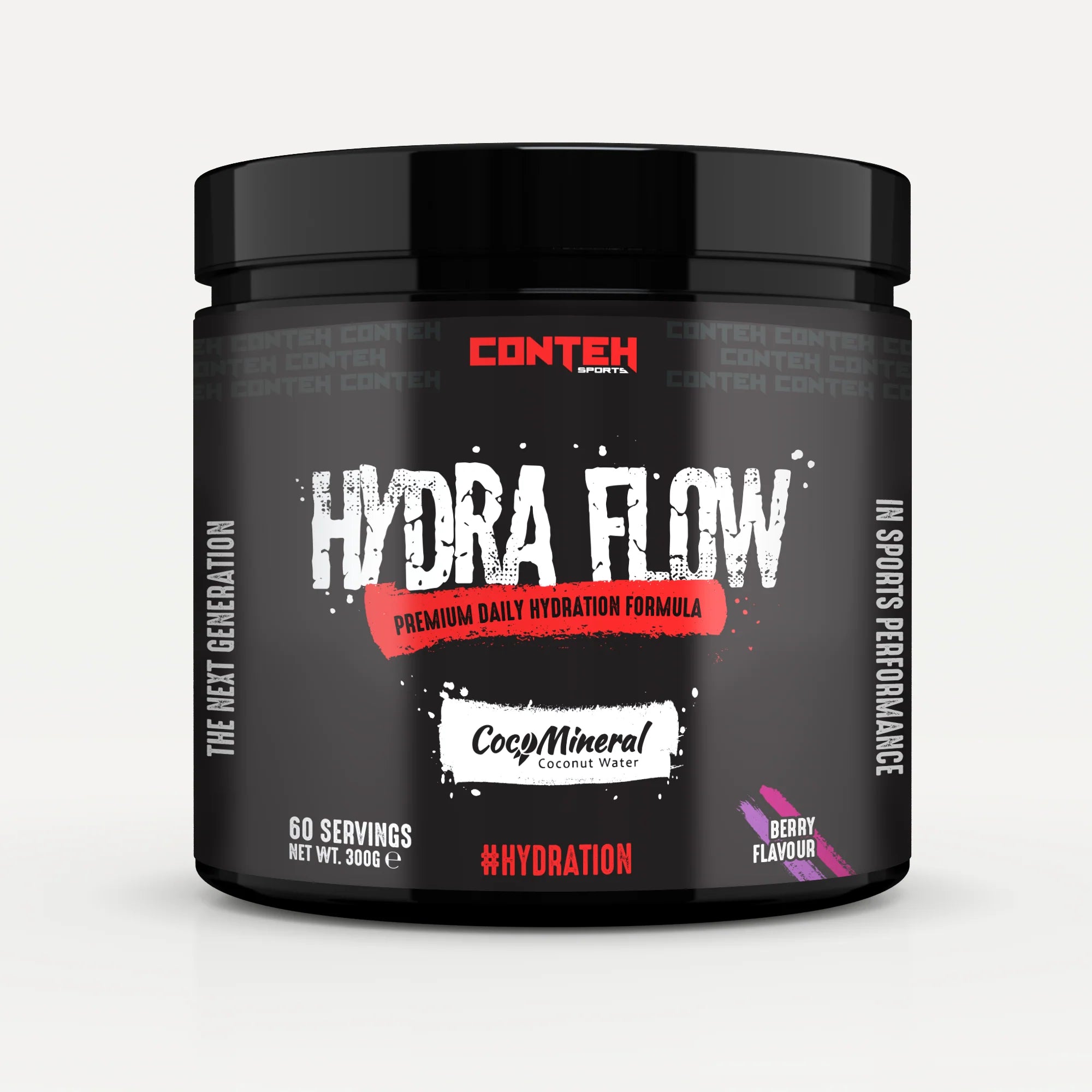 Conteh Sports Hydra Flow Daily Hydration Powder - 300g Electrolyte Drink Mix for Athletes & Active Lifestyles - Perfect for Workouts, Running & Outdoor Activities