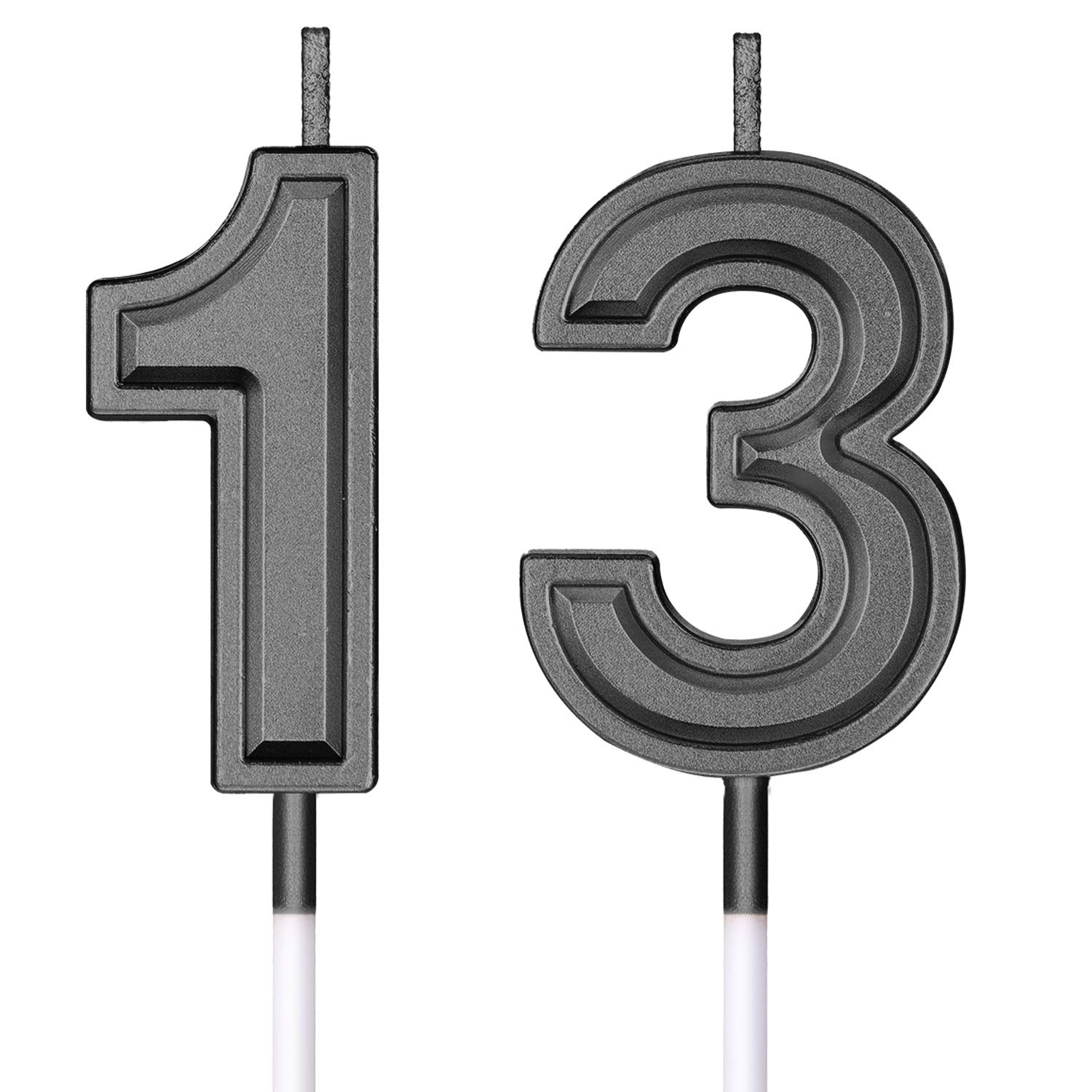 Syhood 13th Birthday Cake Candles - Number 13 Candle Topper for Birthday Cakes, Wedding & Anniversary Decorations (Black) | Perfect for 13th Birthday Parties, Sweet 16 Celebrations & Special Occasions