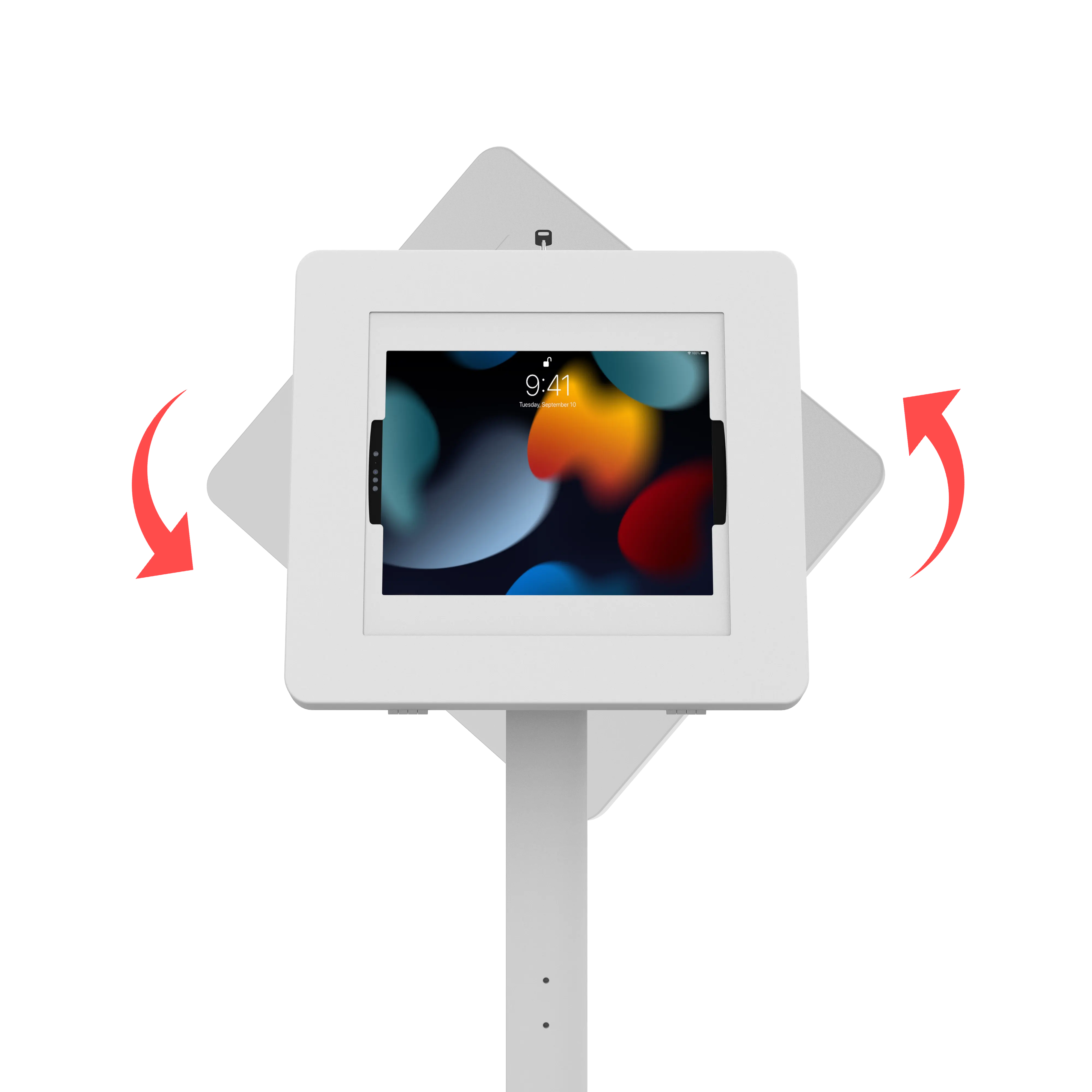 Premium Thin Profile Floor Stand with Security Enclosure - Heavy Duty Display Mount for Retail Stores, Museums & Exhibitions