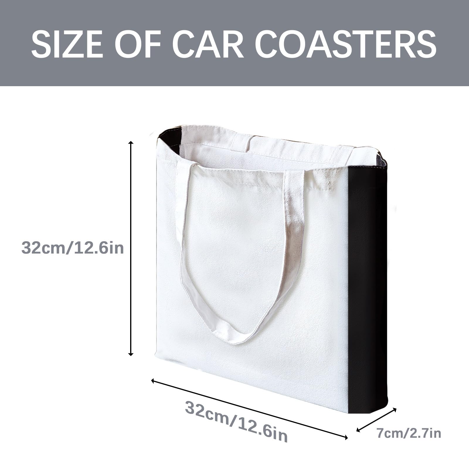Custom Sublimation Tote Bags - Blank Polyester Canvas Shopping Totes with Black Sides for DIY Crafts, Personalized Gifts & Home Decor | Perfect for Beach Trips, Grocery Shopping & Promotional Events