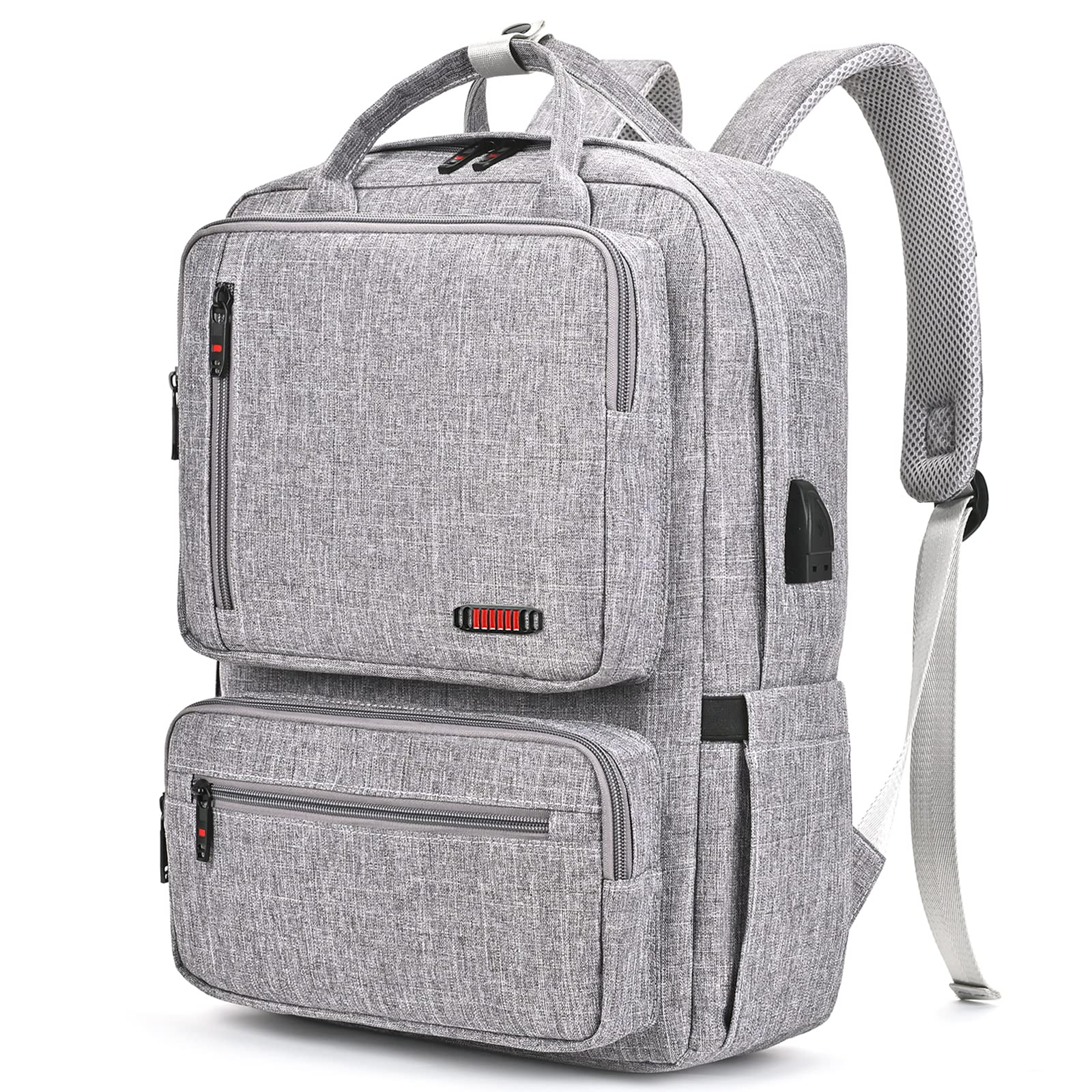 15.6 Inch Anti-Theft Laptop Backpack with USB Charging Port - Waterproof Travel & Business Backpack for Men & Women - Perfect for College, High School Students & Office Work - Dark Gray - Ideal for Commuting, Business Trips & Campus Life