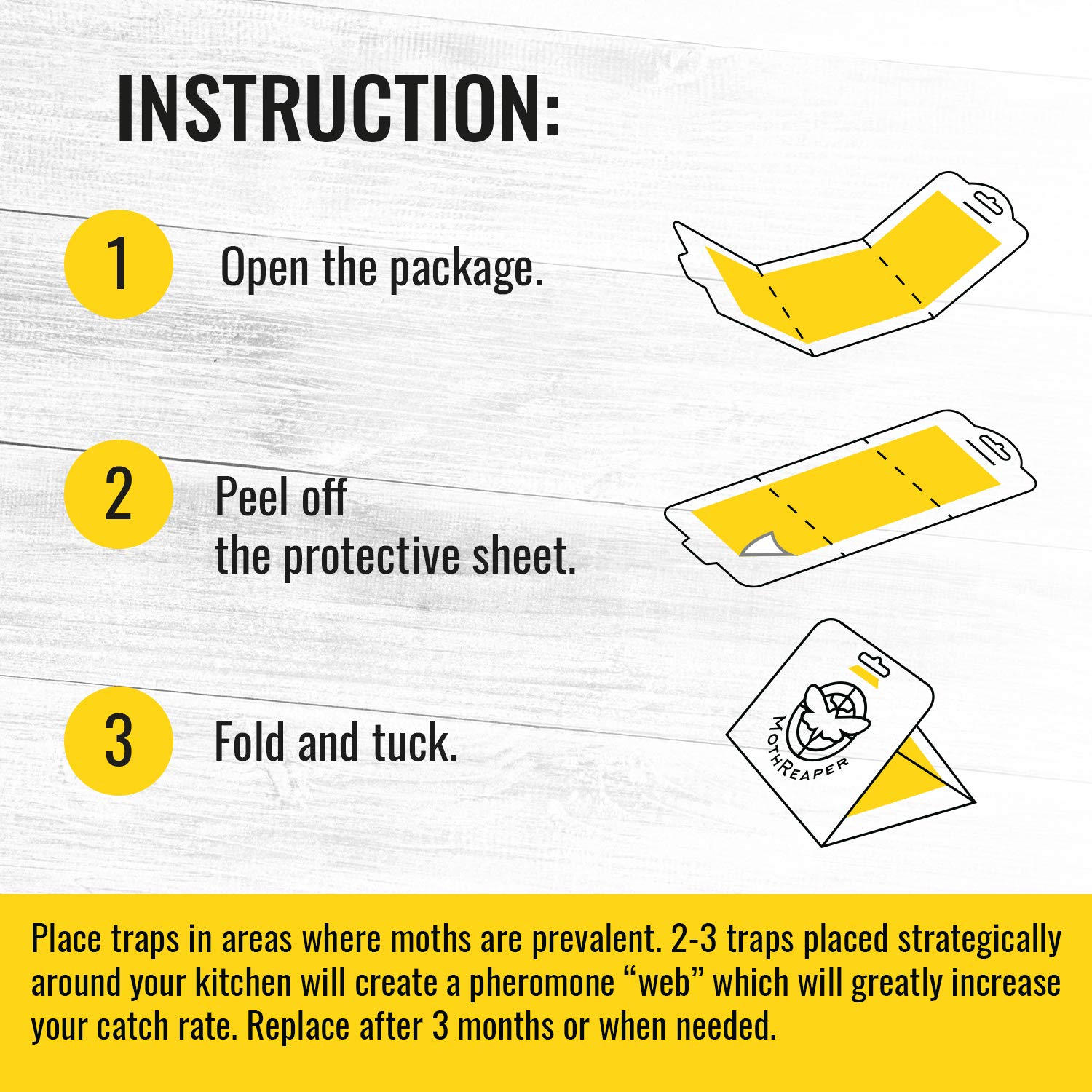 6-Pack Pantry Moth Traps with Pheromones - Effective Glue Traps for Indian Meal Moths, Food Moths & Cupboard Pests | Non-Toxic Kitchen & Pantry Protection for Homes & Restaurants | Ideal for Grain Storage, Spice Cabinets & Pet Food Areas
