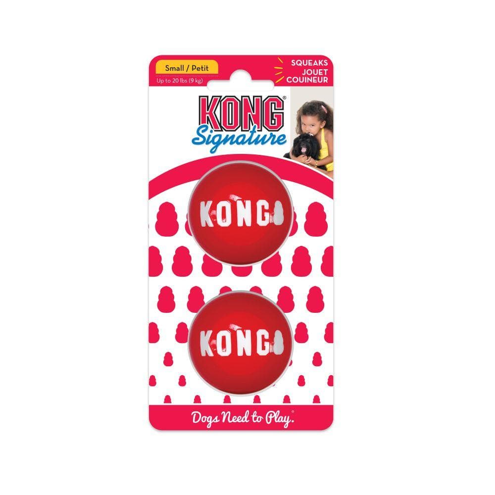 Kong Signature Ball - Durable & Bouncy Dog Toy for Fetch, Chewing, and Training - Perfect for Active Dogs and Puppies