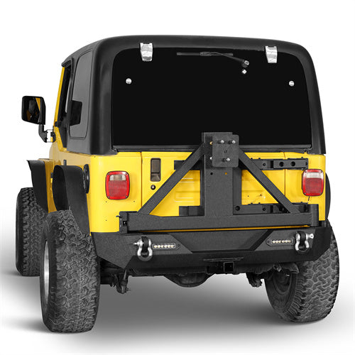 97-06 Jeep Wrangler TJ Heavy Duty Front & Rear Bumper Combo with Tire Carrier - Off-Road Trail Protection for Adventure & Rock Crawling