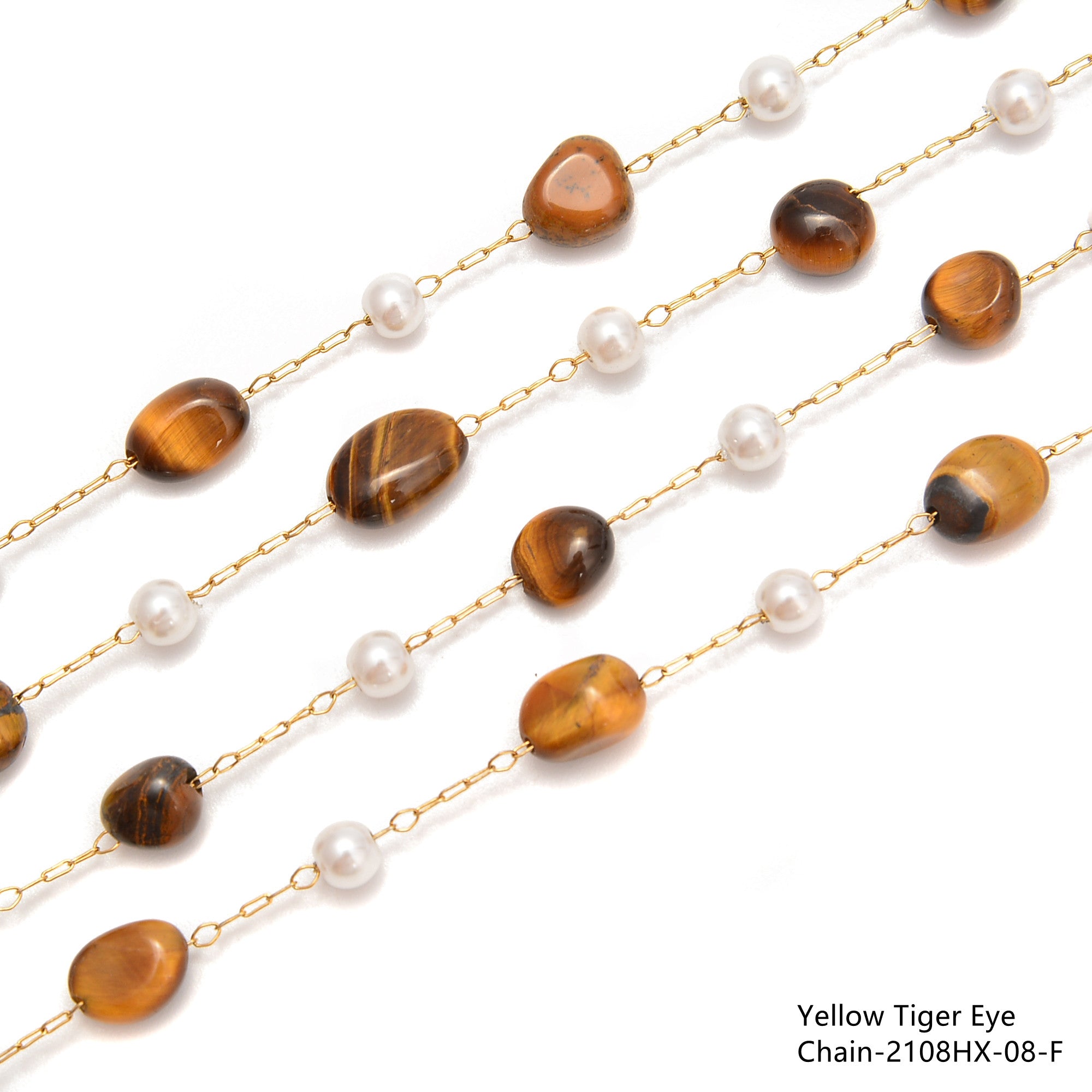 6-8mm Natural Pebble Nugget Beads Multi-Gemstone Chain Bracelet Making Supplies - 1 Meter per Bag for DIY Jewelry, Boho Crafts & Gift Wrapping