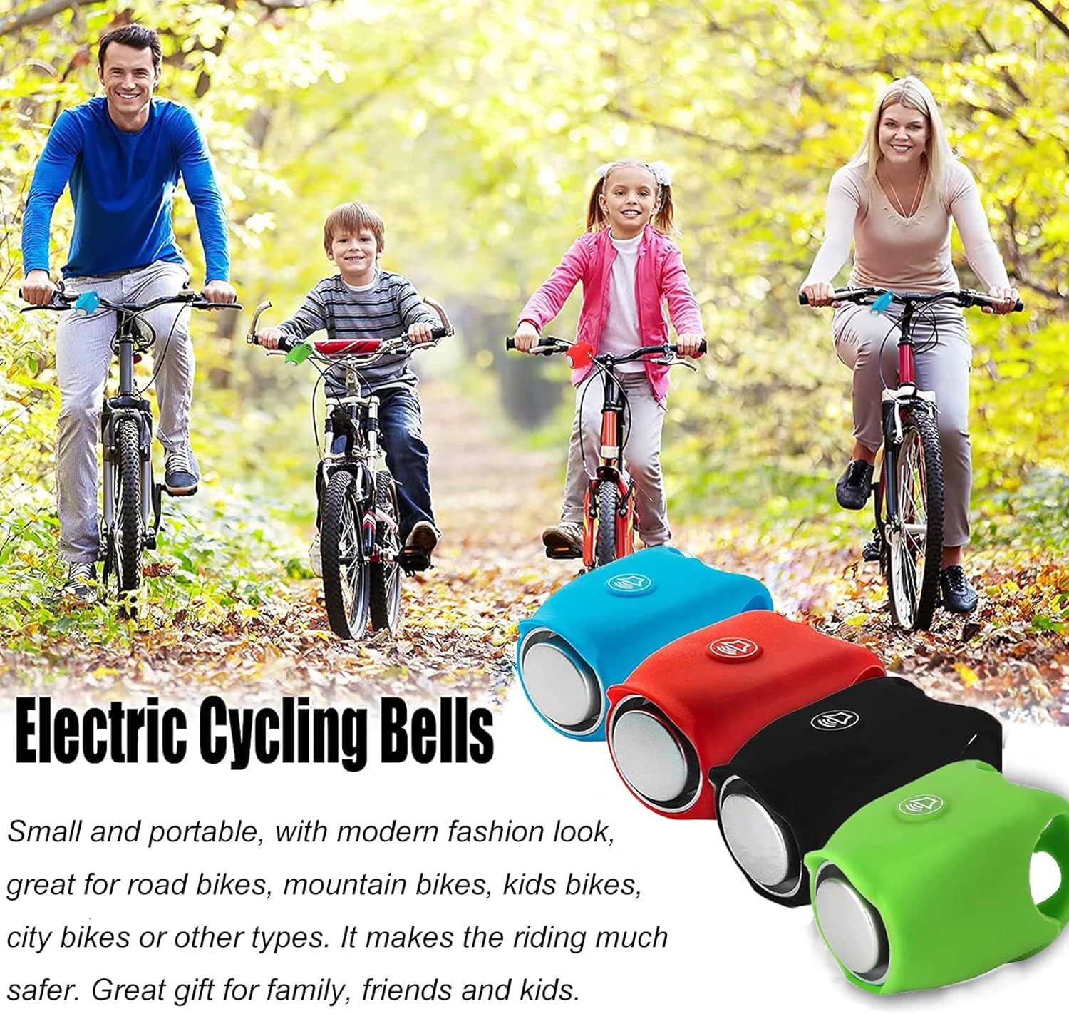 100dB Super Loud Electric Bike Horn - Waterproof Bicycle Bell with Multiple Sound Modes for Adults & Kids - Perfect for Bikes, Scooters & Cycling Safety Accessories - Ideal for Urban Commuting, Mountain Biking & Family Rides