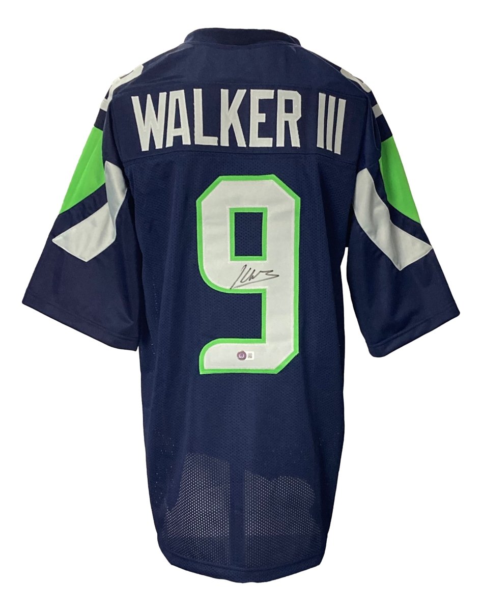 Kenneth Walker III Seattle Seahawks Signed Navy Blue Football Jersey - Authentic Autographed NFL Jersey for Collectors & Fans - Perfect for Memorabilia Displays & Game Day Outfits