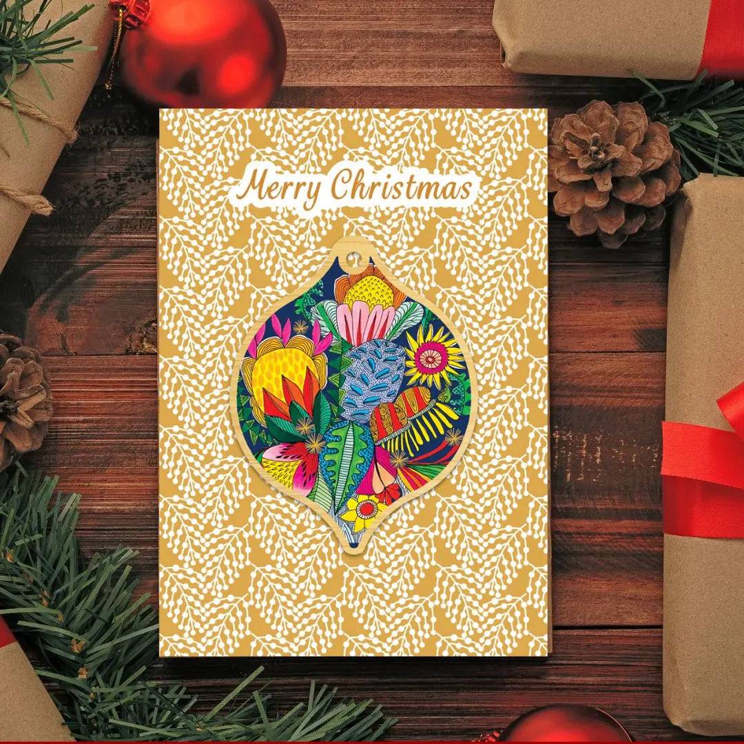 Wild Things Australian Christmas Card & Bauble - Festive Holiday Greeting Card with Ornament for Xmas Tree Decorations | Perfect for Holiday Gifts, Office Parties & Family Celebrations