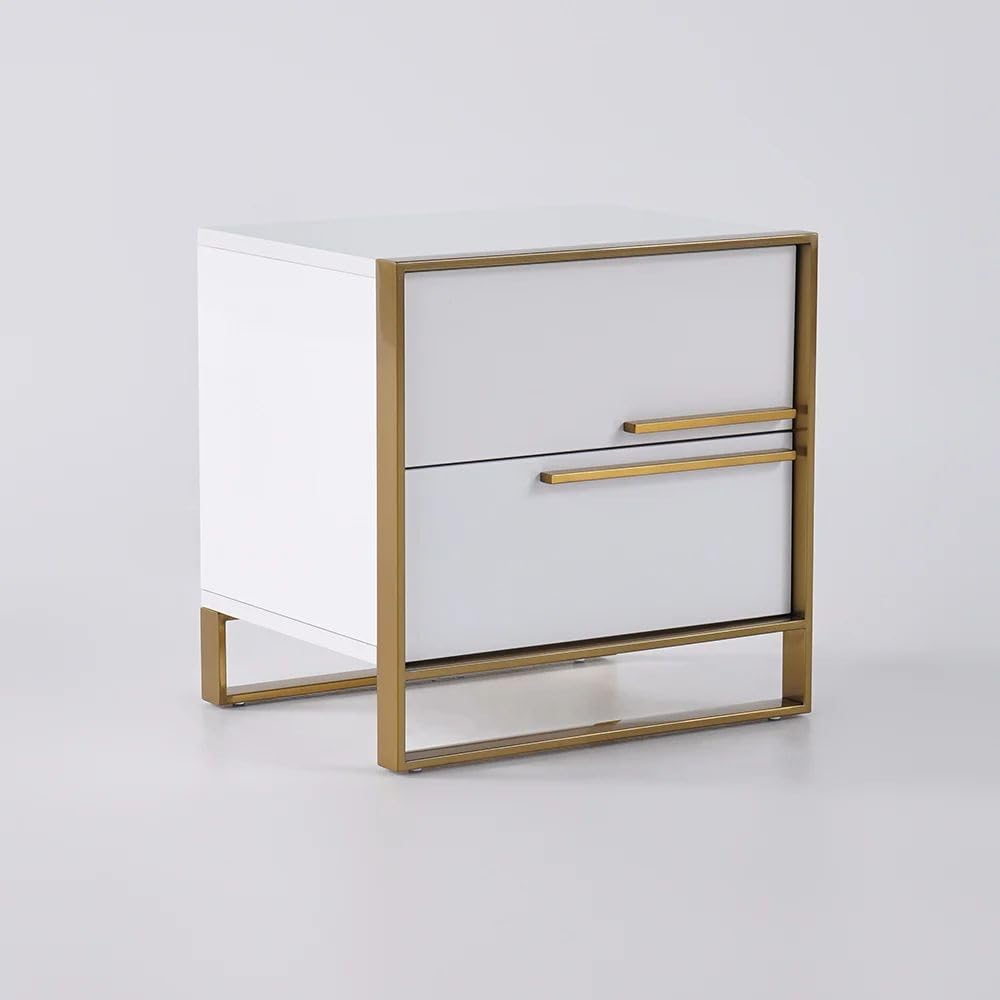 Minimalist Nightstand with 2 Drawers - Modern Bedside Table for Bedroom & Living Room, Perfect for Storage & Stylish Home Decor