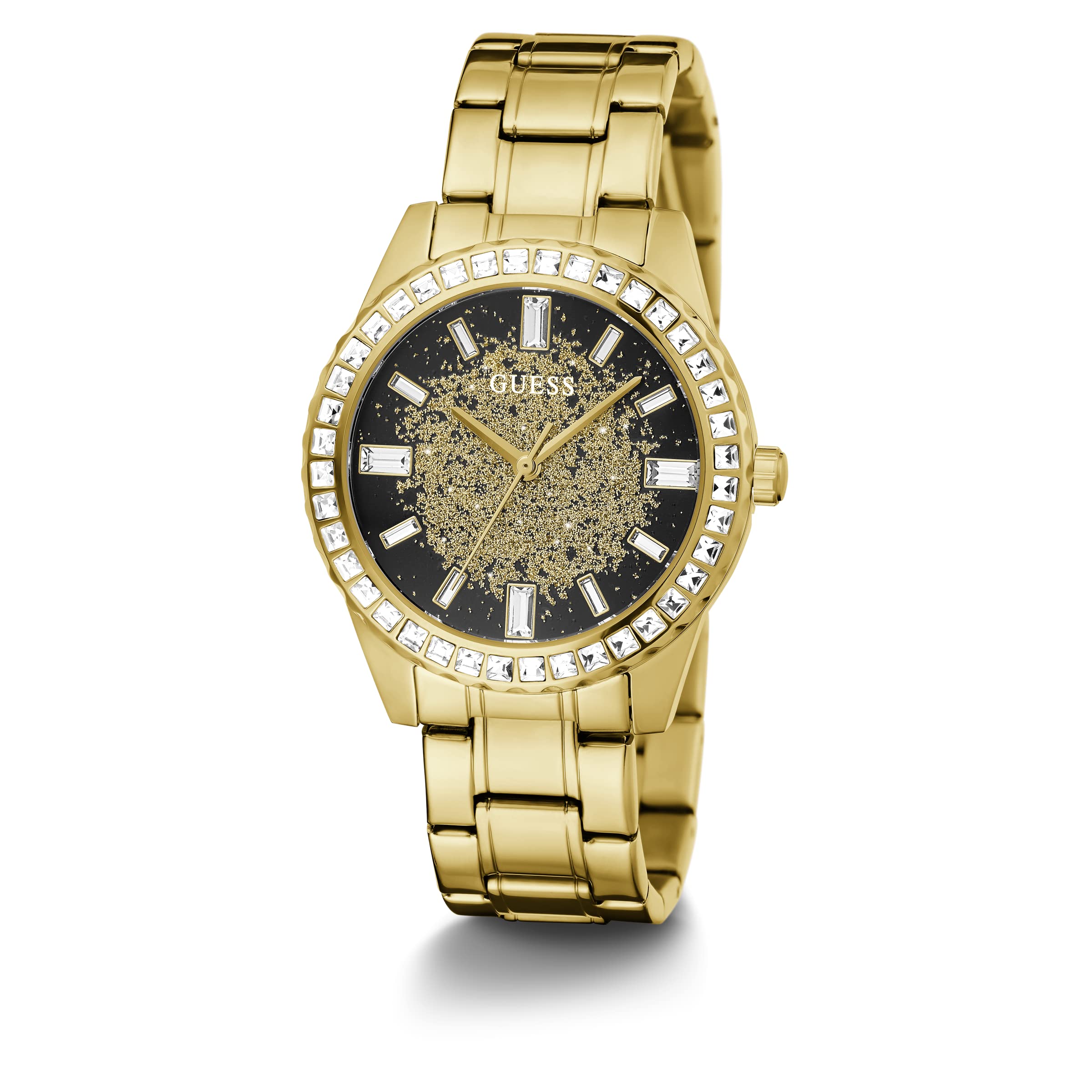 GUESS Women's 38mm Sport Watch with Glitter & Crystal Accents - Perfect for Gym, Workout, and Everyday Wear