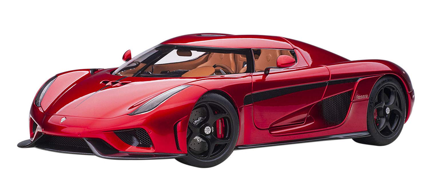 Autoart 79026 Koenigsegg Regera 1/18 Scale Model Car - Candy Red | Collectible Diecast Sports Car for Display, Gifts & Car Enthusiasts