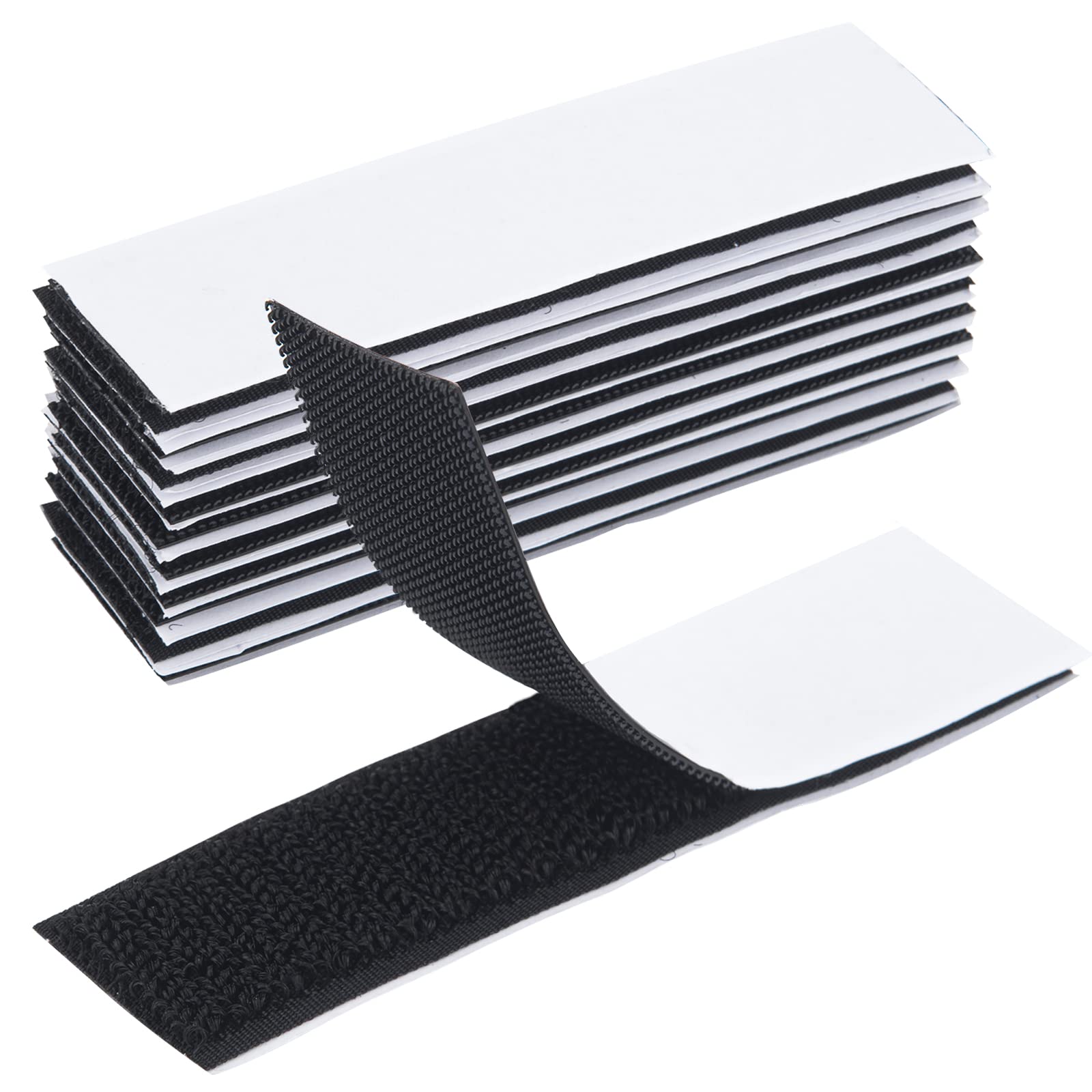 10-Pack 1in x 4in Hook and Loop Tape - Heavy Duty Self-Adhesive Fastener with Strong Hold for Mounting, Carpet, DIY Projects - Perfect for Home Organization, Crafting, and Securing Items