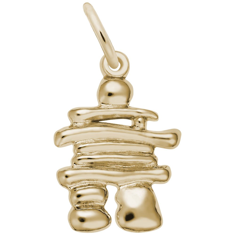 Rembrandt Charms Inukshuk Charm Pendant - 14K Gold or Sterling Silver Jewelry - Perfect for Gifts, Bracelets & Necklace Charms