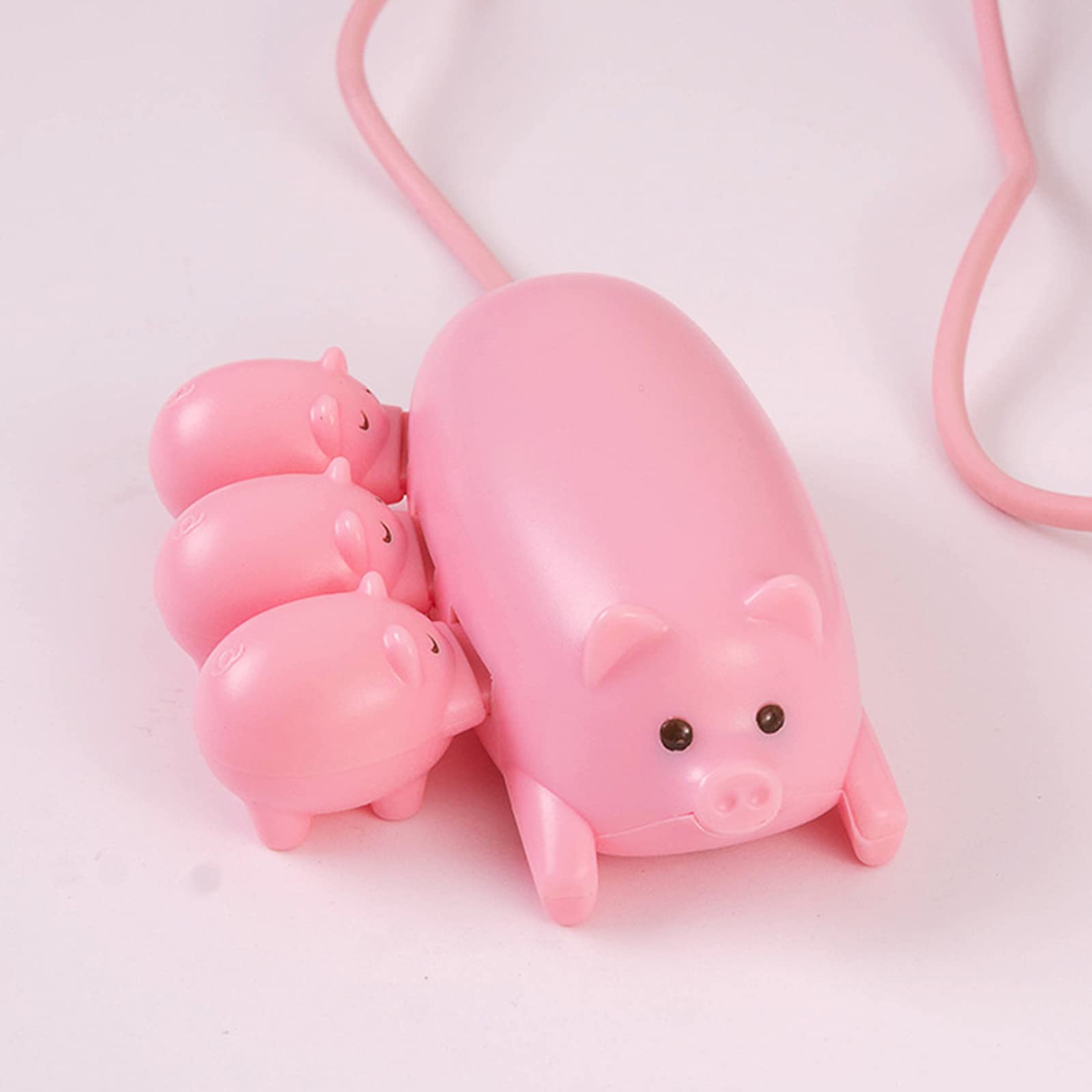 YIGZYCN 3-Port USB 2.0 Hub Splitter - Pink Pig Cartoon Design for Laptop, Computer, PC - Connect Keyboard, Mouse & More - Portable USB Extender Adapter for Home, Office & Travel Use