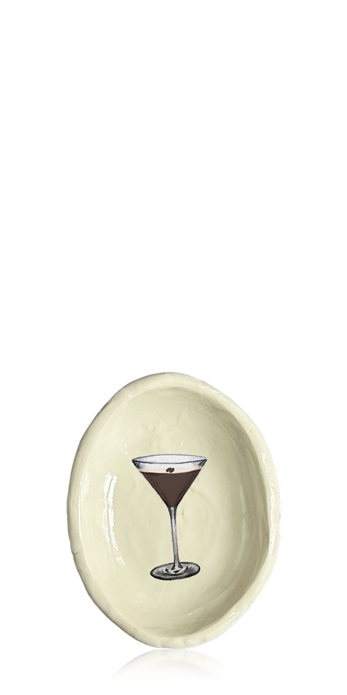 Premium Espresso Martini Dish - Elegant Glass Serving Plate for Cocktails, Desserts & Appetizers | Perfect for Home Bars, Parties & Entertaining