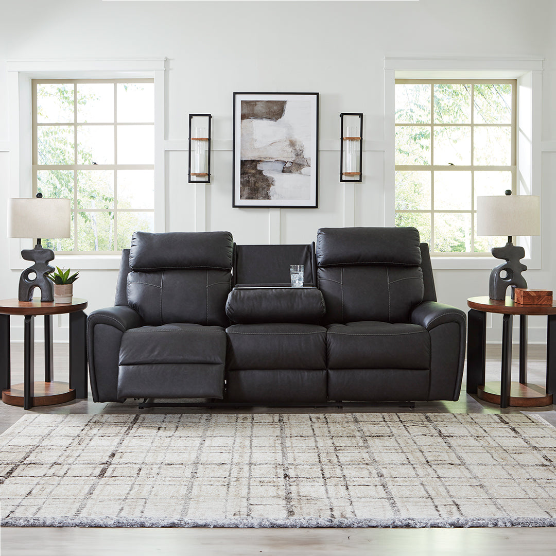 Montacute Reclining Sofa - 3-Seater Leather Recliner Couch with Cup Holders & USB Ports | Perfect for Living Room, Home Theater & Family Relaxation
