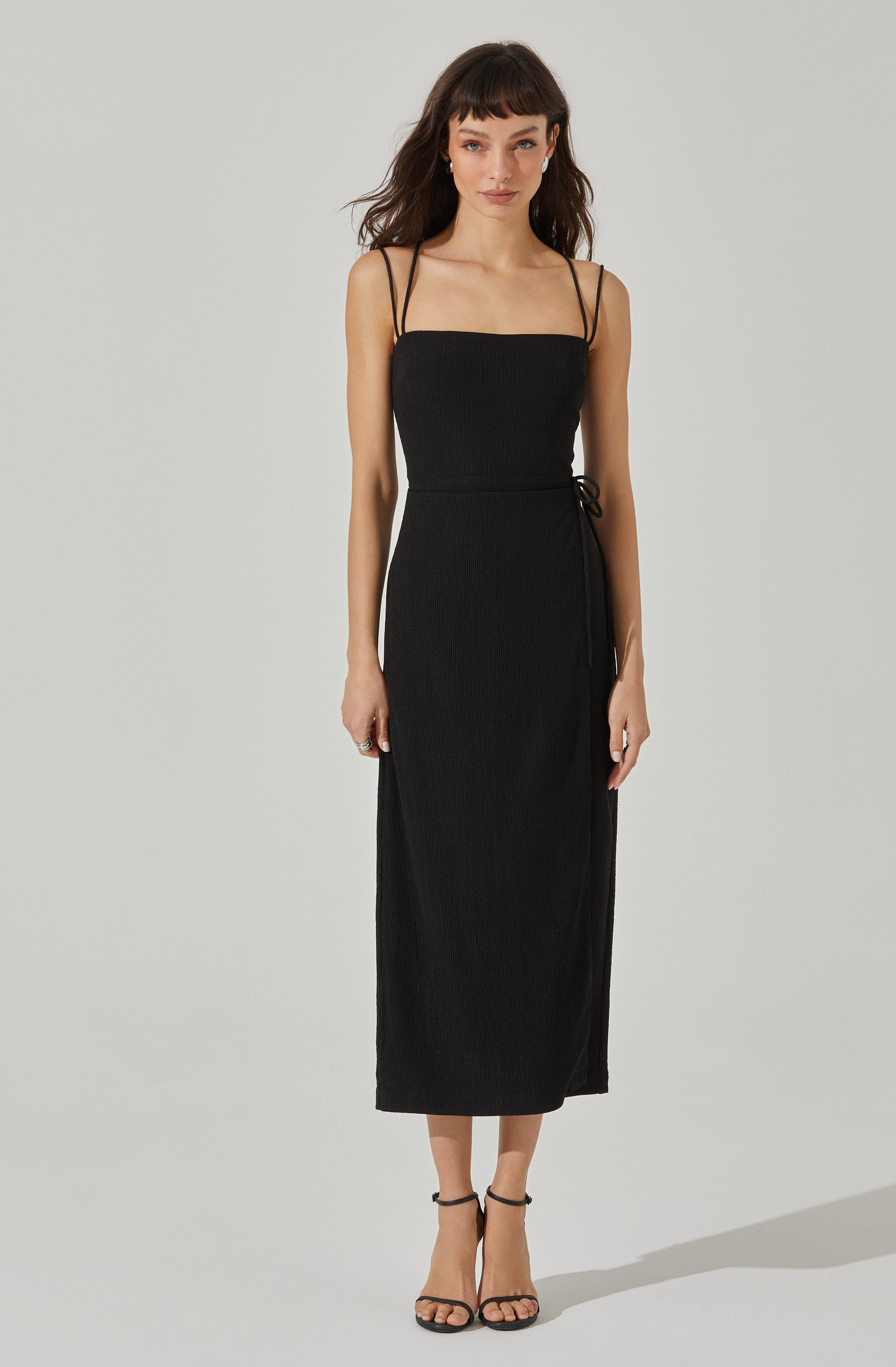Brinda Wrap Midi Dress for Women - Flattering V-Neck Summer Dress with Belt - Perfect for Beach Vacation, Date Night & Office Wear