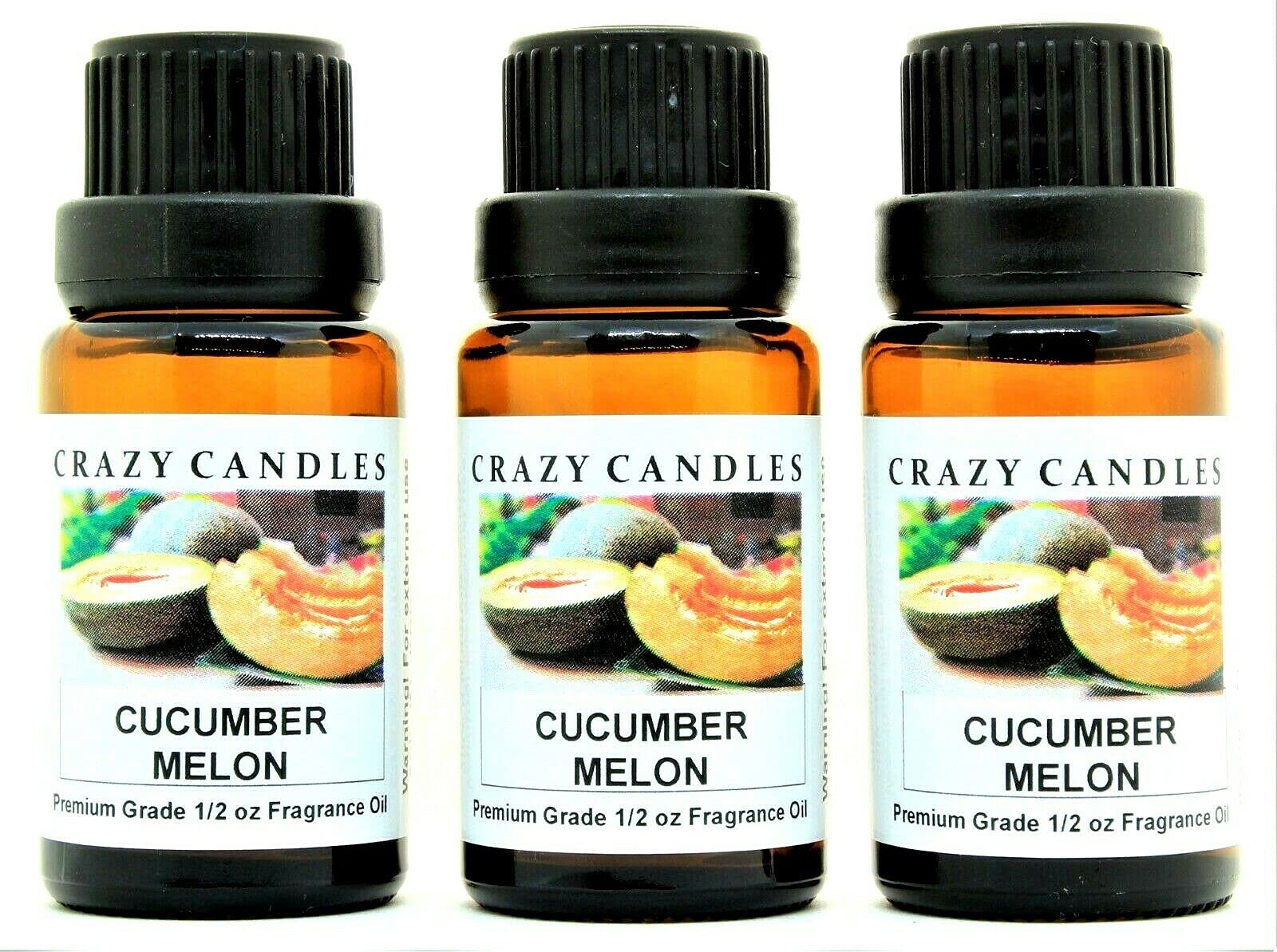 Premium Cucumber Melon Fragrance Oil - 3 Pack (1/2 FL Oz/15ml Each) for Aromatherapy, Candles, Soap Making, Diffusers & DIY Projects - Refreshing Relaxing Scent for Spa, Bath, Massage, Bedroom & Living Room - Perfect for Stress Relief, Yoga & Meditation - Ideal for Home, Office, Spa & Wellness Spaces - Enhance Mood in Showers, Workspaces & Relaxation Areas
