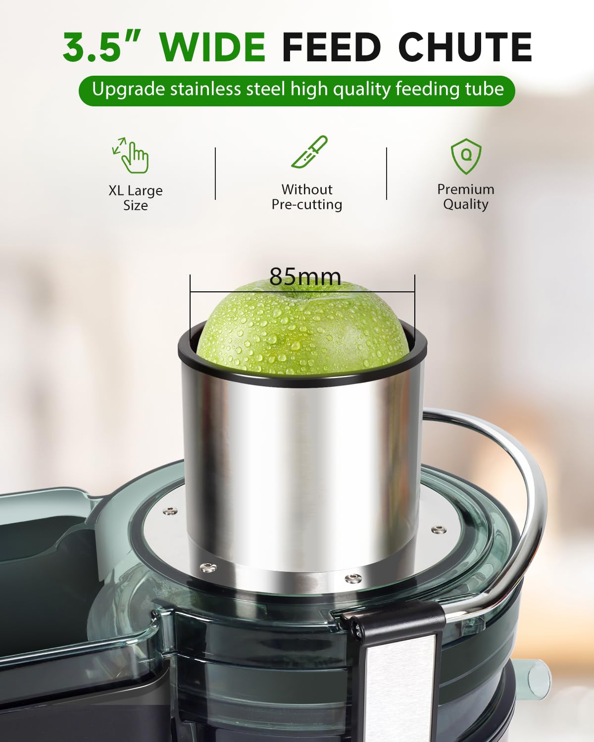 Healnitor 1000W 3-Speed LED Centrifugal Juicer for Fruits and Vegetables - 3.5
