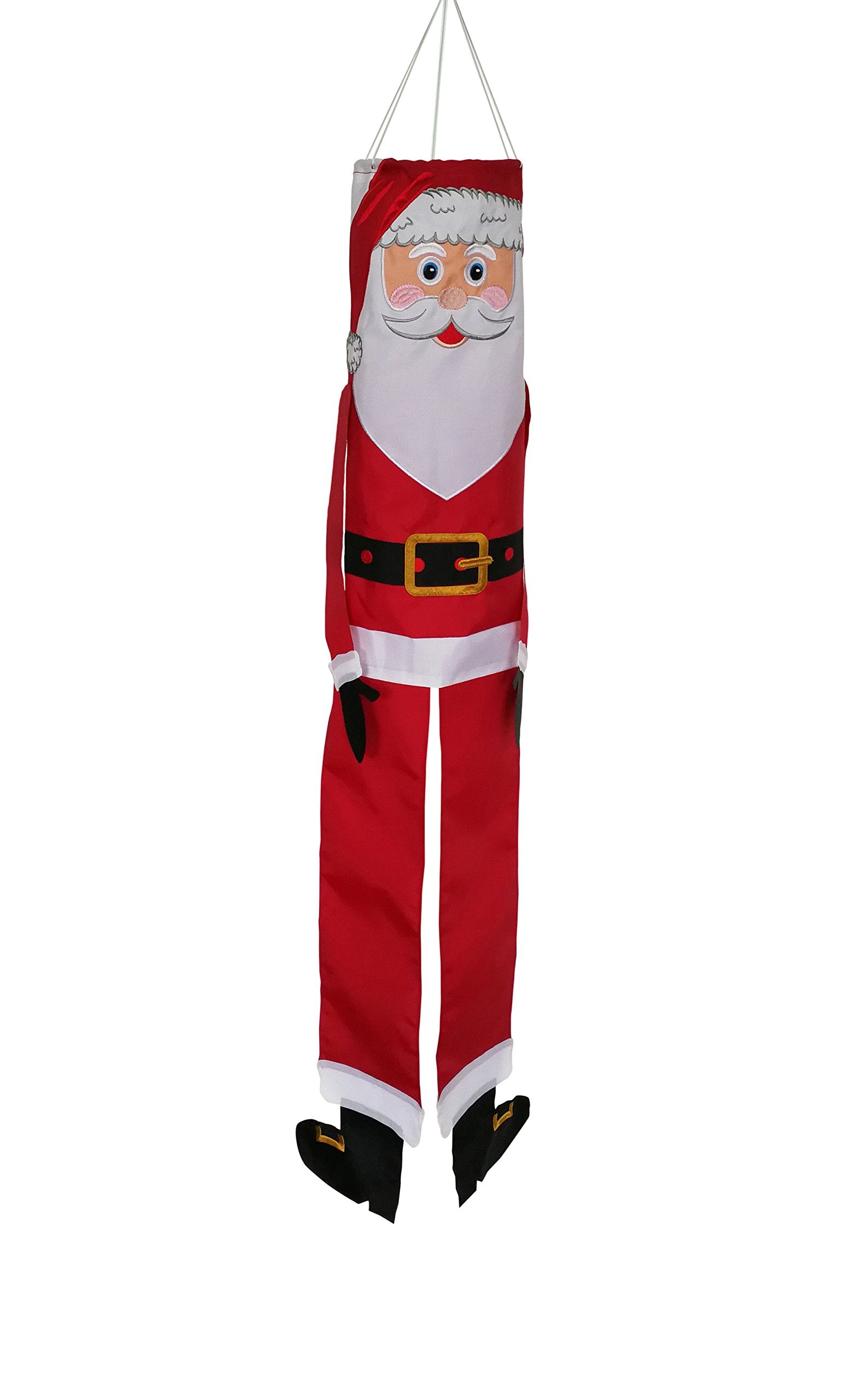 Lil' Santa Buddy Windsock - Festive Holiday Outdoor Christmas Decor for Garden, Patio, and Yard - Perfect for Seasonal Celebrations and Winter Decorations