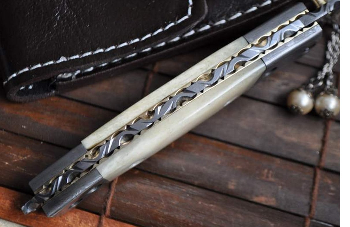 Perkin Knives - Handmade Damascus Steel Folding Pocket Knife - Artistic EDC Tool for Camping, Hiking & Outdoor Adventures