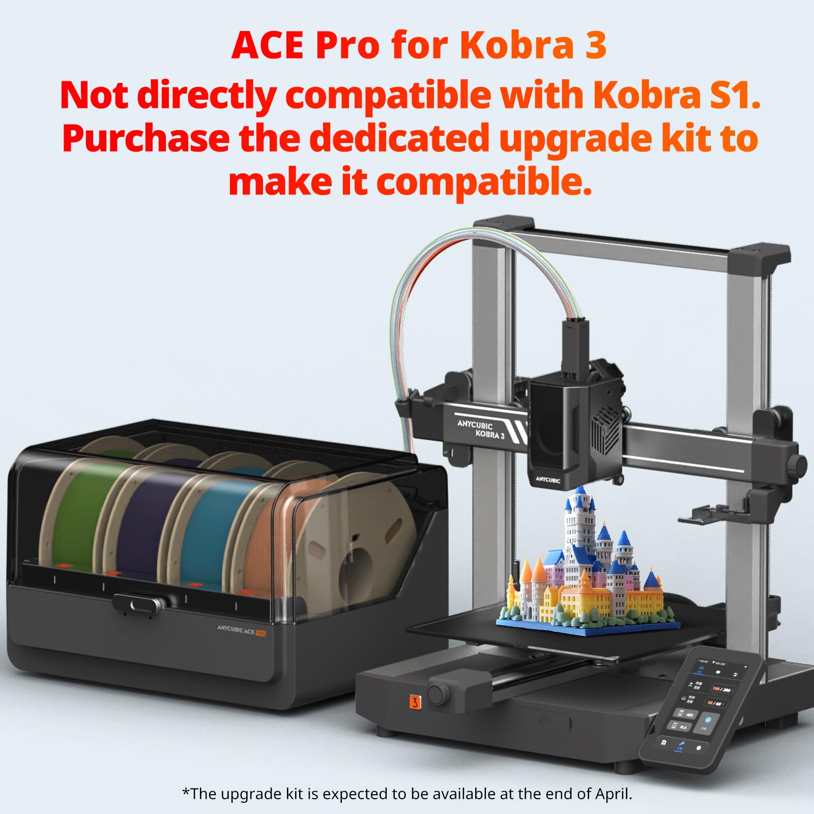 Anycubic ACE Pro Filament Box - Compatible with Kobra 3 3D Printer Only (Not for Kobra S1) | Multi-Color Automatic Filament System with Dryer & Nozzle Clog Detection | Perfect for Home & Office 3D Printing Projects