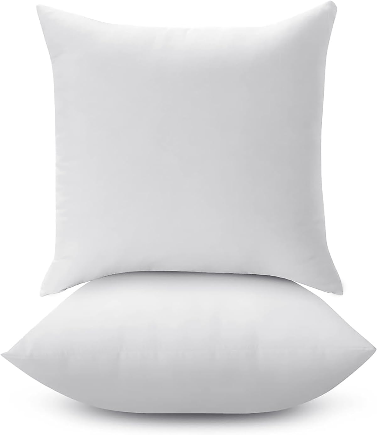 LANE LINEN 18x18 Inch Down Alternative Throw Pillow Inserts (Pack of 2) - Soft White Decorative Pillow Filler for Couch, Bed & Living Room - Perfect for Home Decor, Sofa Accents and Cozy Comfort