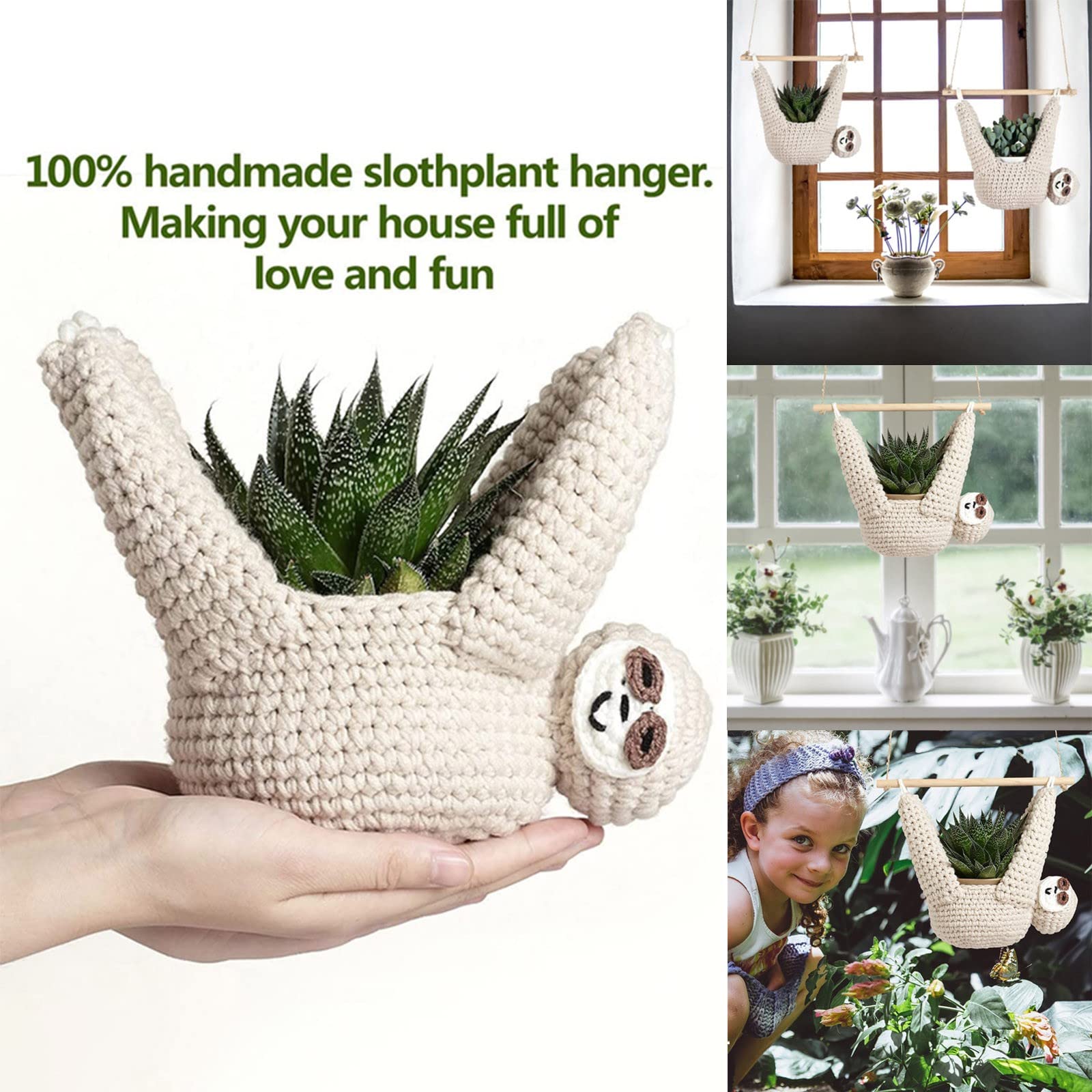 Creative Sloth Succulent Hanging Planters - Indoor/Outdoor Garden Decor for Home & Yard