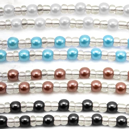 Beaded Black White Gold Azure