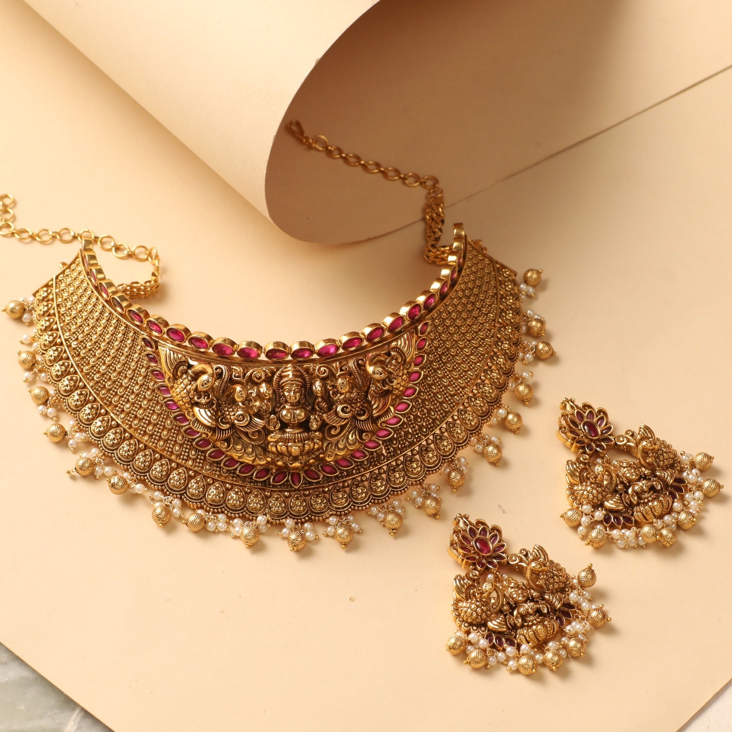 Vintage Choker Necklace Set - Elegant Antique Jewelry for Women | Perfect for Weddings, Parties & Special Occasions