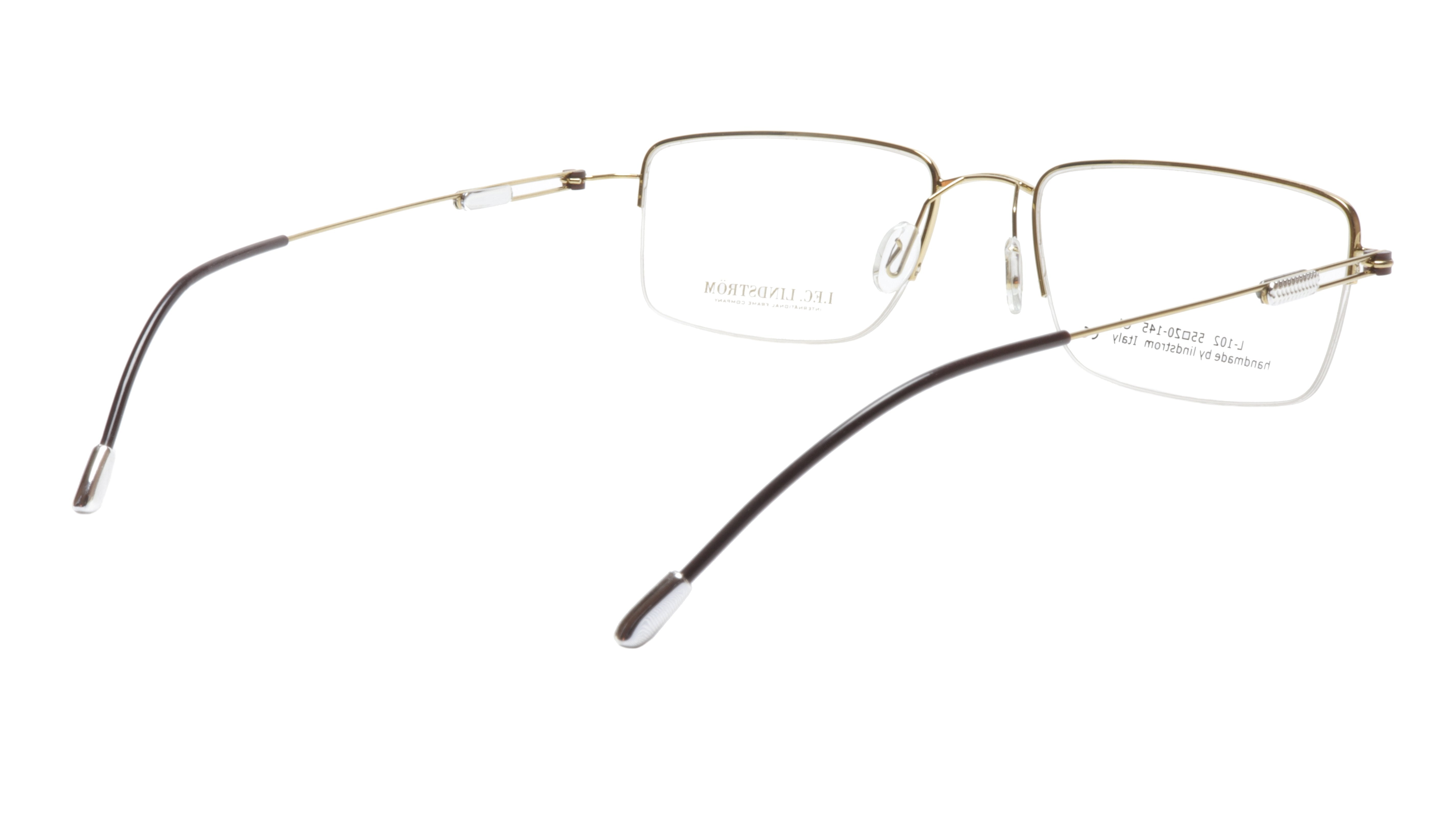 Premium LINDSTROM L 102 C1 Eyeglasses Frame - Handmade in Italy - Gold & Black Metal - 55-20-145 Size - Perfect for Reading, Work & Fashion Accessories