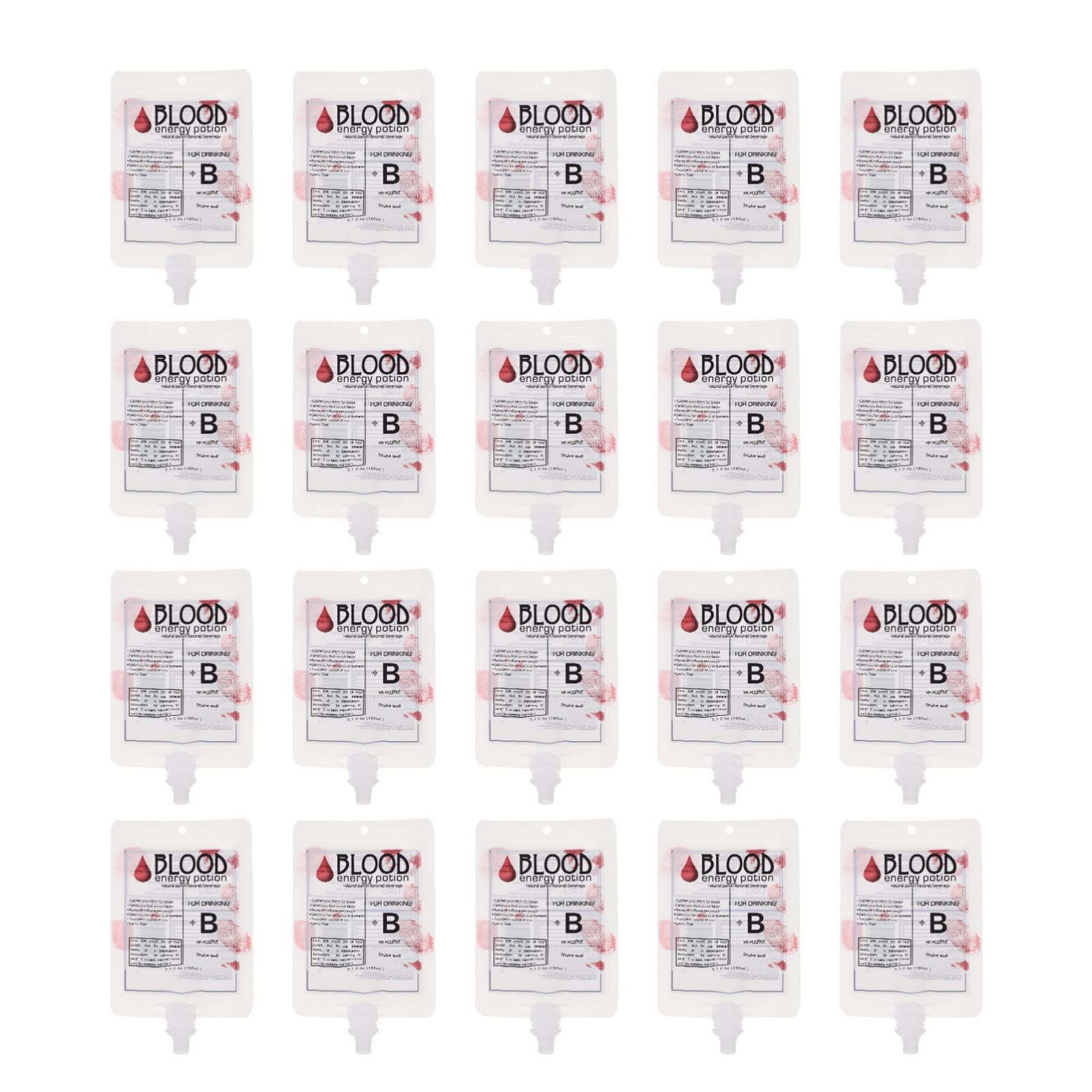HANABASS Fake Blood Capsules - 20pcs Halloween Blood Pouch for Scary Makeup & Party Pranks | Portable Drink Containers for Vampire Costumes, Horror Movies & Haunted House Decorations