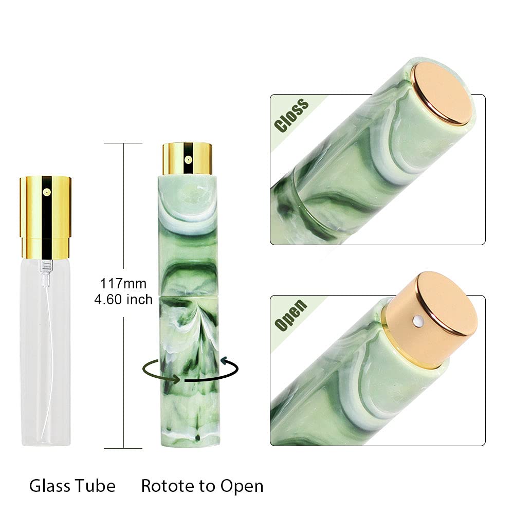 10ml Refillable Perfume Bottle - Portable Atomizer Spray Bottle for Travel, Empty Cologne Dispenser with Funnel - Mini Essential Oil Container for Women & Men - Perfect for Gym, Office, and Vacation Use
