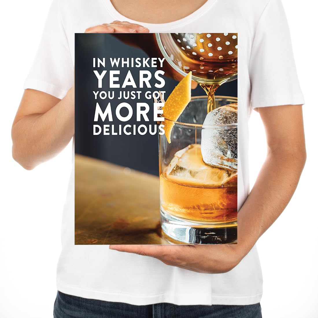 Funny Jumbo Birthday Card With Envelope - 8.5 x 11 Inch Whiskey Themed Greeting Card for Adults | Perfect for Milestone Birthdays, Gag Gifts & Humorous Celebrations