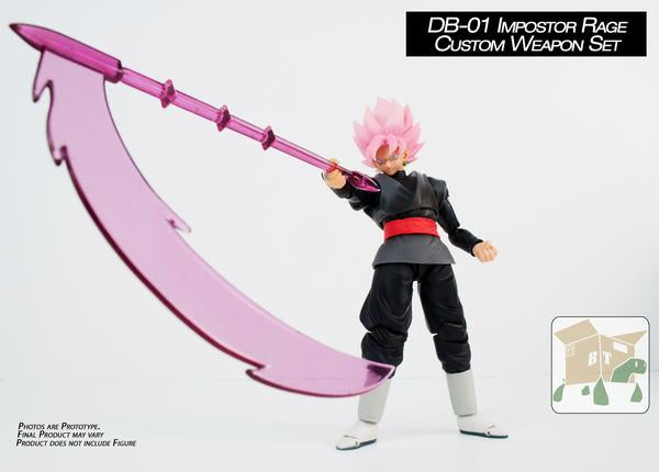 Custom S.H. Black Rose Goku DB 01 Impostor Rage Weapon Set - Perfect for Action Figure Displays & Anime Collectors