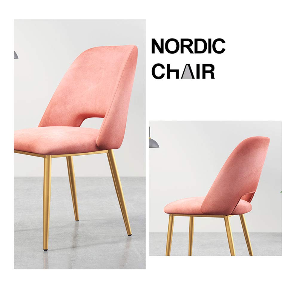 Nordic Style Comfortable Dining Chair with Flannelette Backrest & Upholstered Metal Legs - Iron Side Chair for Living Room, Bedroom, Kitchen, Pub, and Dressing Room - Perfect for Relaxing, Dining, and Coffee Time