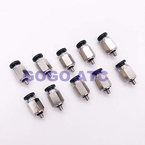Mini Quick-Connect Gas Pipe Straight Fitting PC4/6 - M3 M4 M5 M6 Pneumatic Air Hose Connector - (PC4, M4 Size) - Ideal for Air Compressors, Pneumatic Tools & DIY Projects