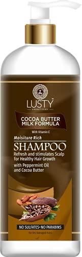 Vitamin E & Peppermint Oil Cocoa Butter Milk Shampoo - 500ml for Scalp Refresh, Hair Growth & Healthy Hair - Ideal for Dry Scalp, Dandruff Control & Daily Nourishment