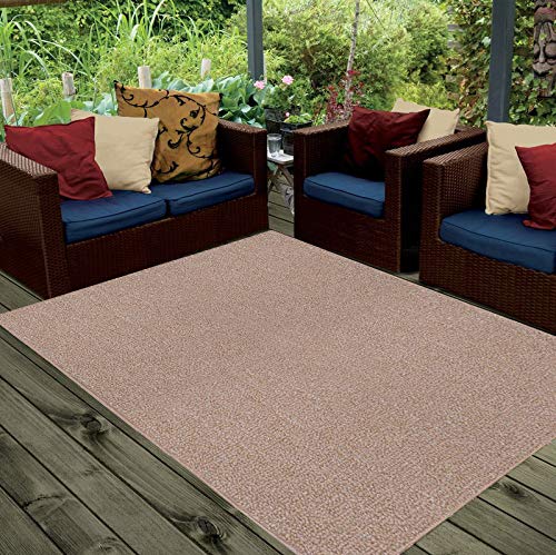 Premium Beige 6' x 9' Indoor Outdoor Rug - Stain & Fade Resistant, Easy Clean, Pet & Kid Friendly - USA Made - Perfect for Patio, Deck, Living Room & Wedding Decor